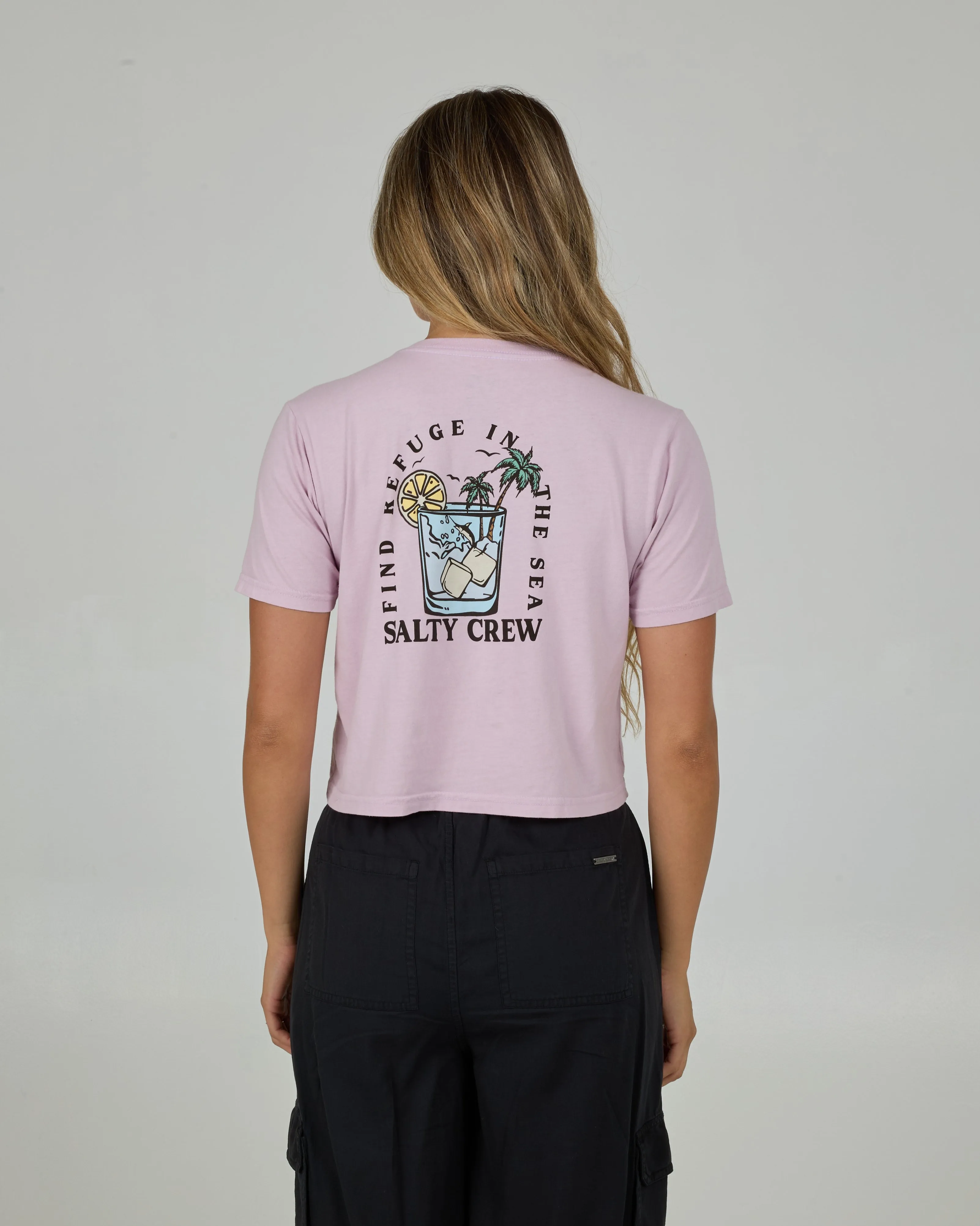 Ocean Spray Crop Tee - Pale Orchid Comfortable And Trendy Teenager fashion