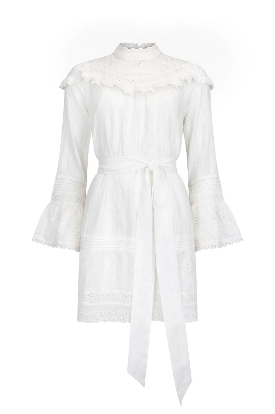 Light Bow ReinforcedHem Whimsy Garden Lace Tunic Dress