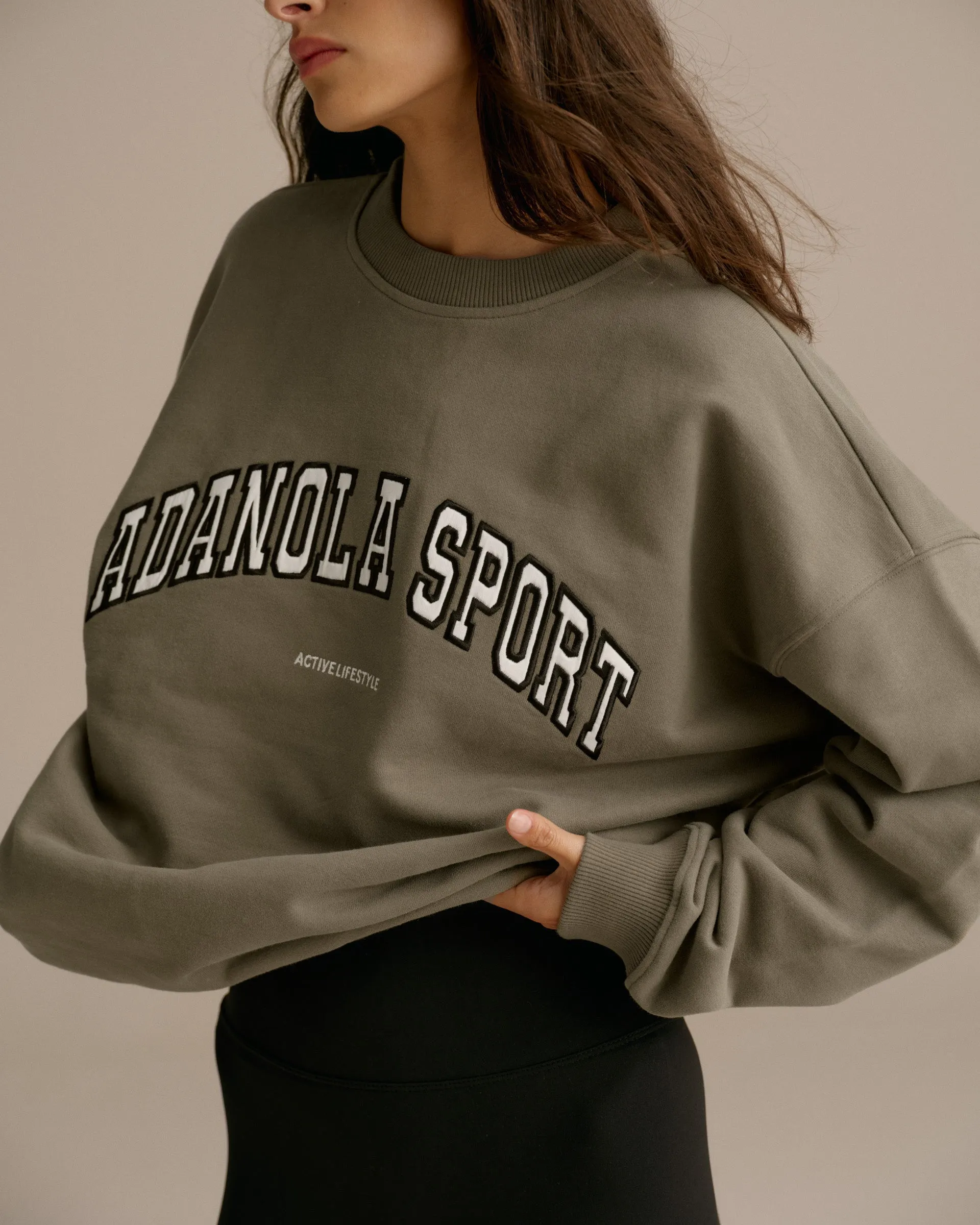 AS Oversized Sweatshirt - Olive Green product shiny sparkle