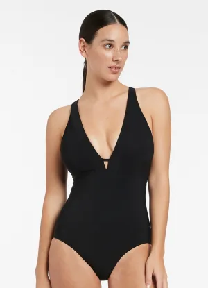 Jetset E-F Clean Plunge One Piece - Black Adjustable Straps