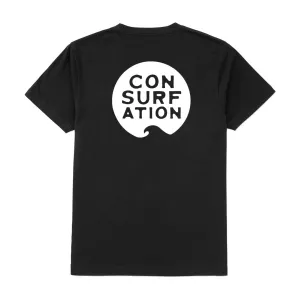 Simple and Cozy Con-surf-ation Black Tee