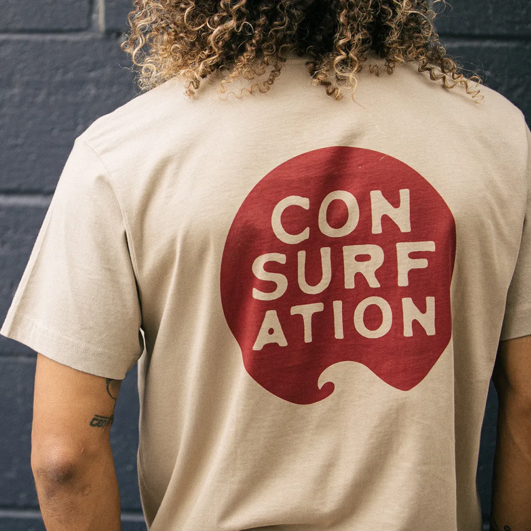 Relaxed fit style Lightweight Fabric Con-surf-ation Crimson Tee