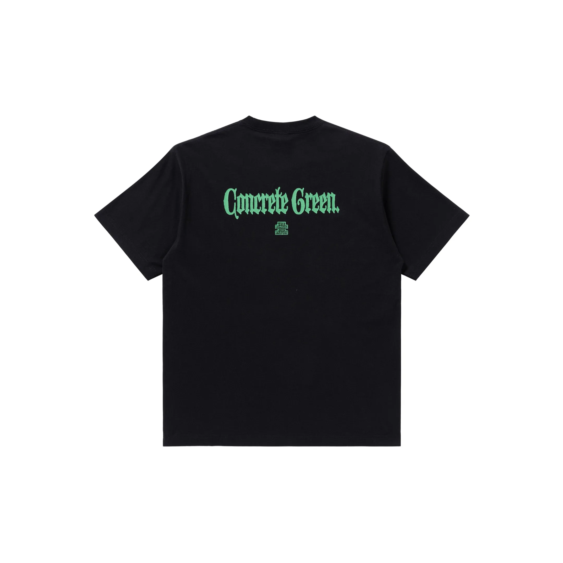 CONCRETE GREEN TEE BLACK Casual Essentials Wear Subtle Logo Placement