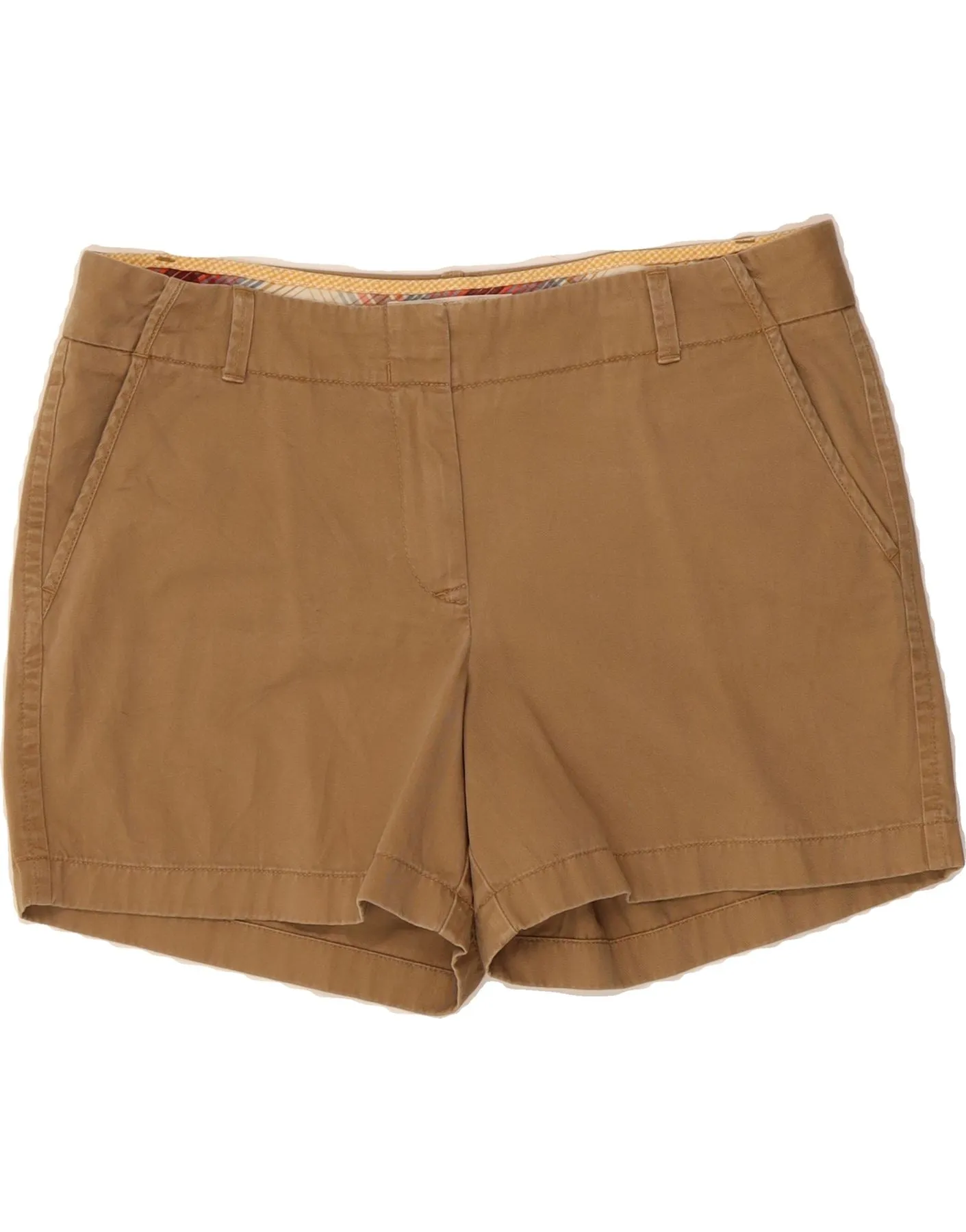 J. CREW Womens Broken In Chino Shorts US 12 Large W36 Beige Cotton Geometric Pattern Premium Quality