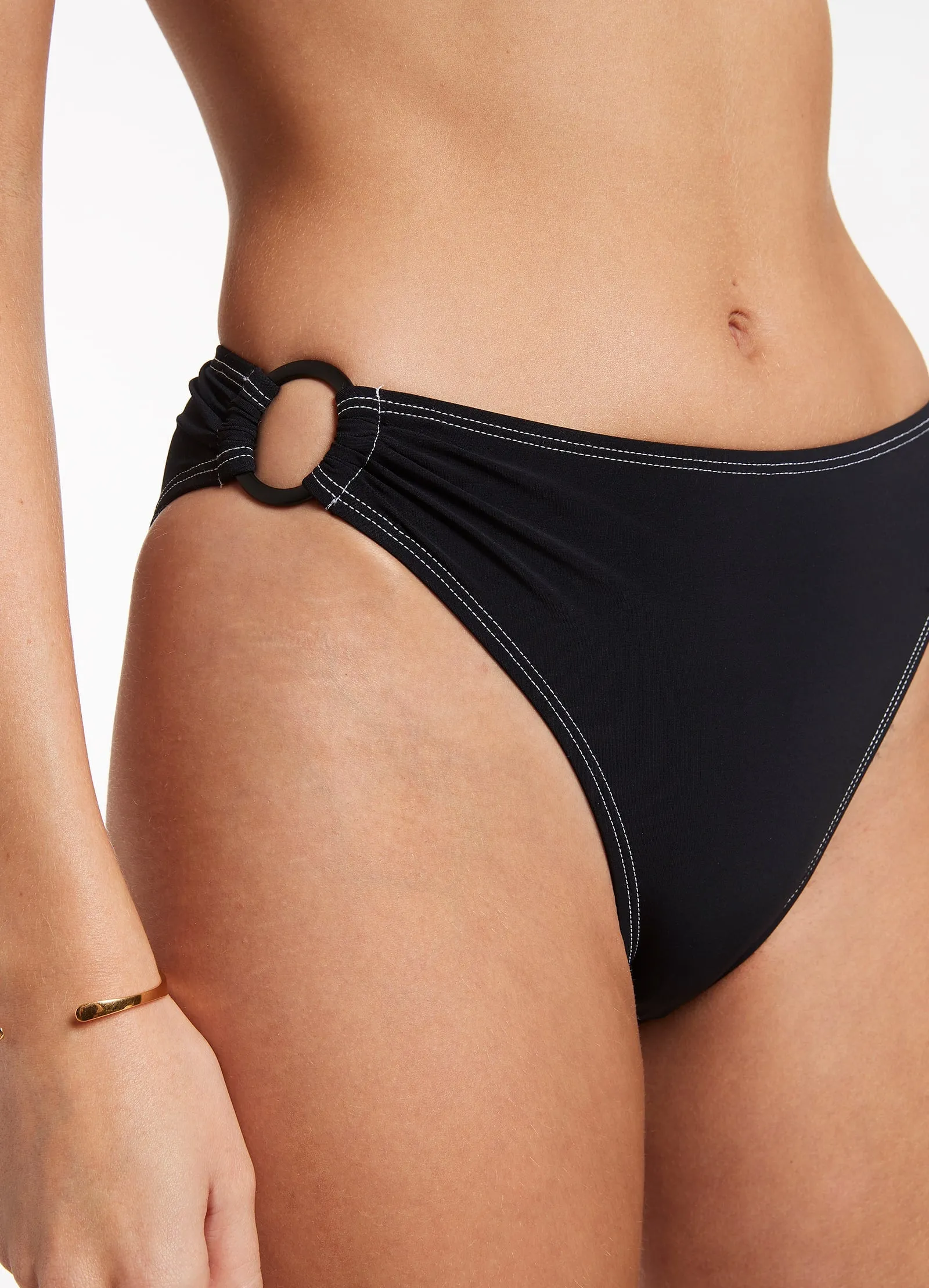 Signature High Leg Trim Pant - Black Multi Hook Closure