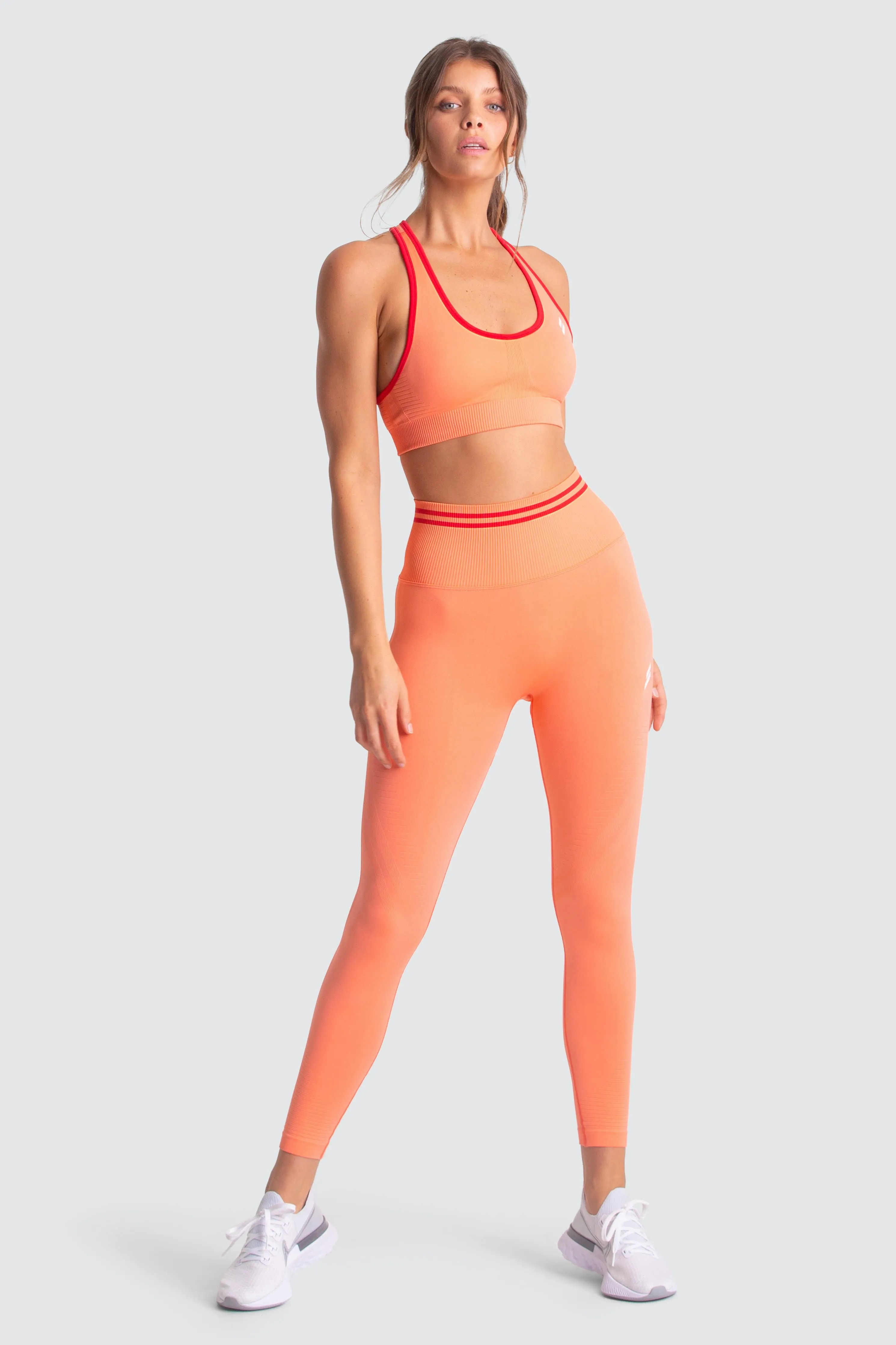 DYE Scrunch Seamless Leggings - Cantaloupe Orange Comfort Seeker Shape Retain