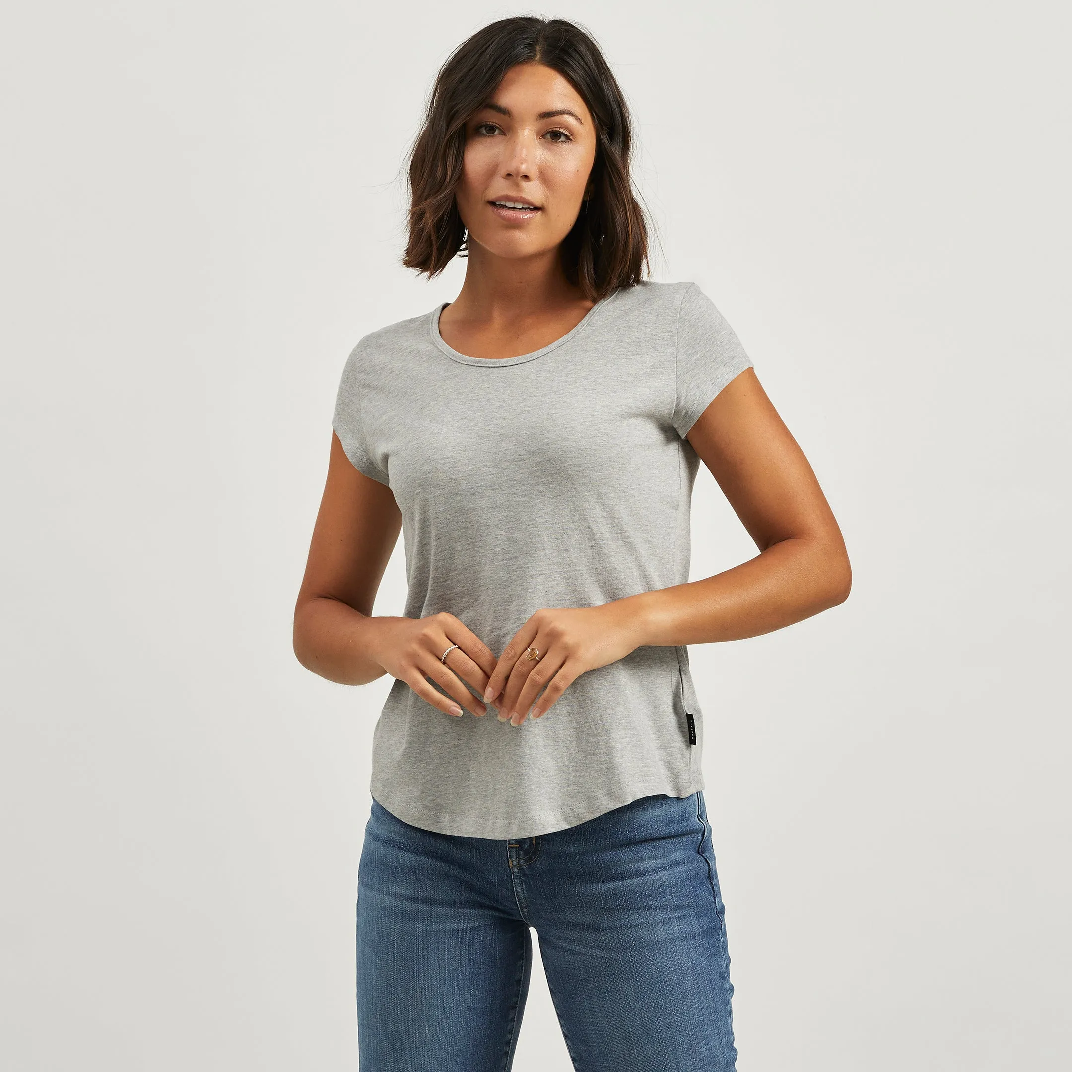 Temperature Regulating Comfortable Look Cotton Cap Relaxed Crew Tee