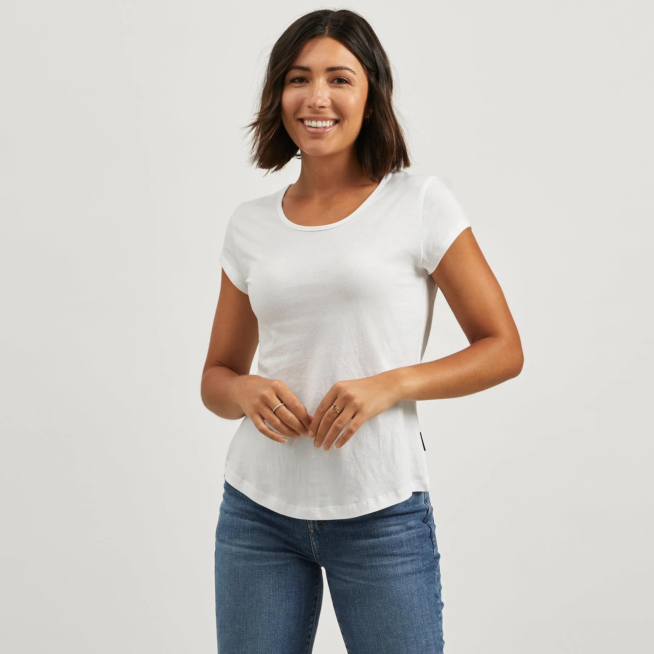 Cotton Cap Relaxed Crew Tee Comfort and Breathable Trendy Comfort Wear