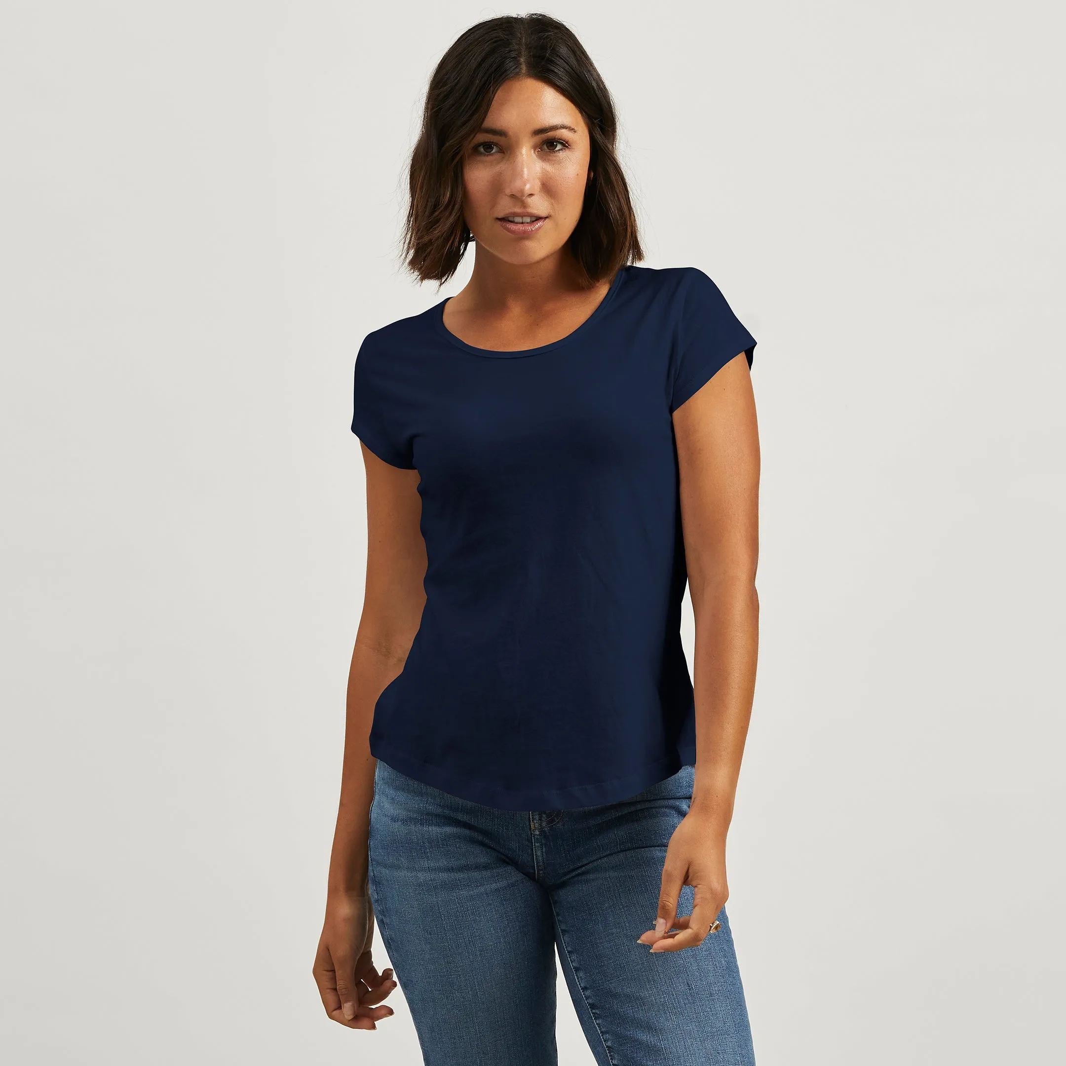 Outdoor Light Oversized Silhouette Cotton Cap Relaxed Crew Tee