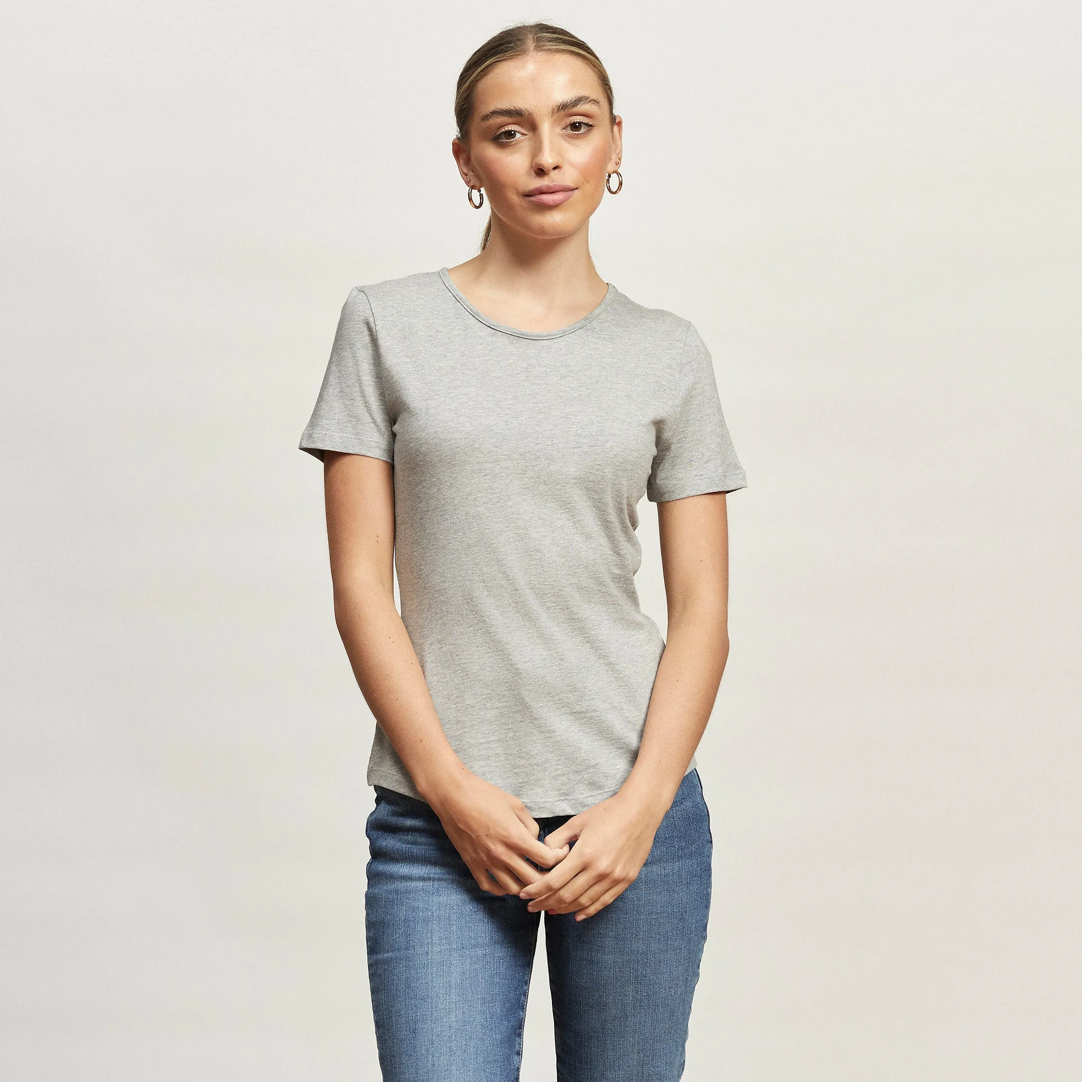 Quick Dry Comfort Self Fabric Tape Cotton Crew Tee
