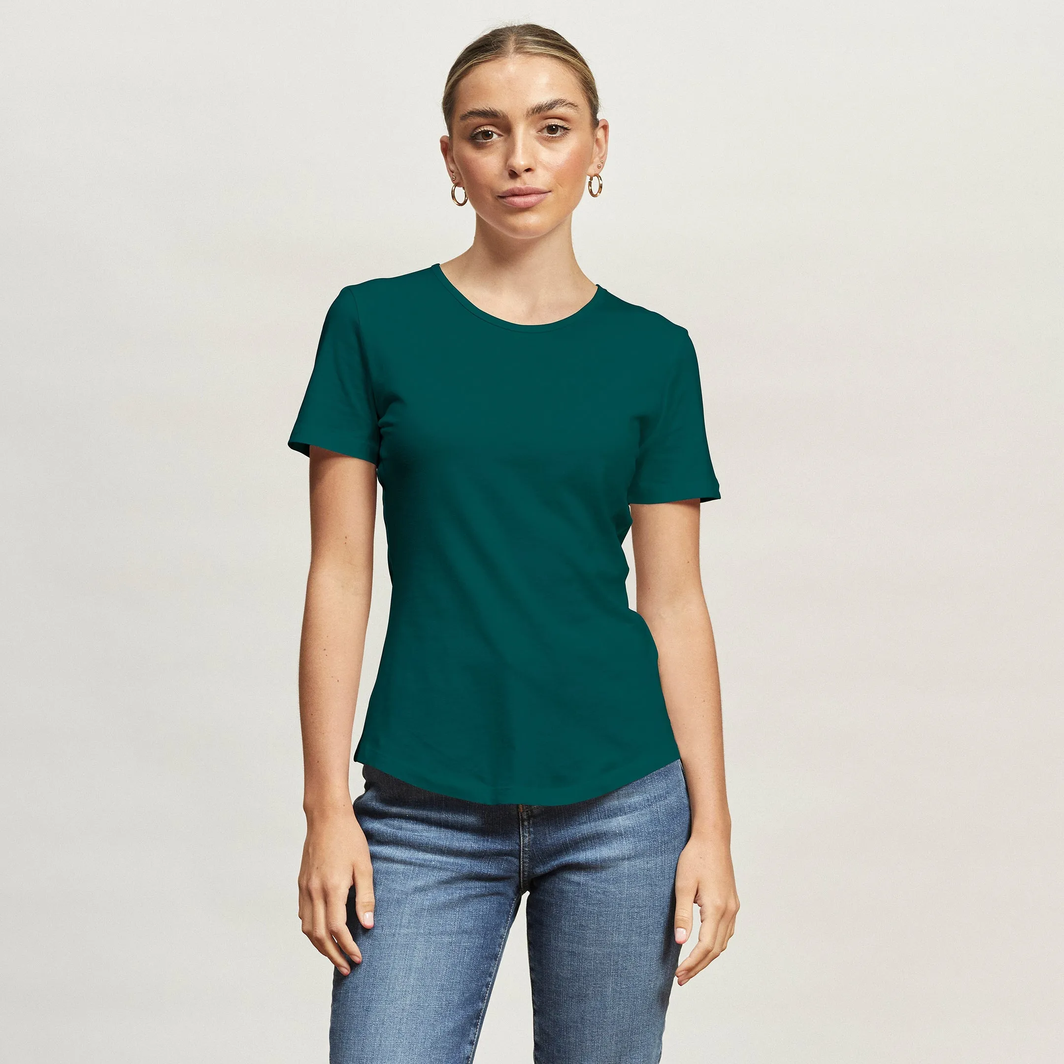 Cotton Crew Tee Heather Texture Finish Sporty Vibe
