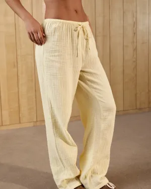 TaglessDesign Cotton Drawstring Pants - Butter Yellow