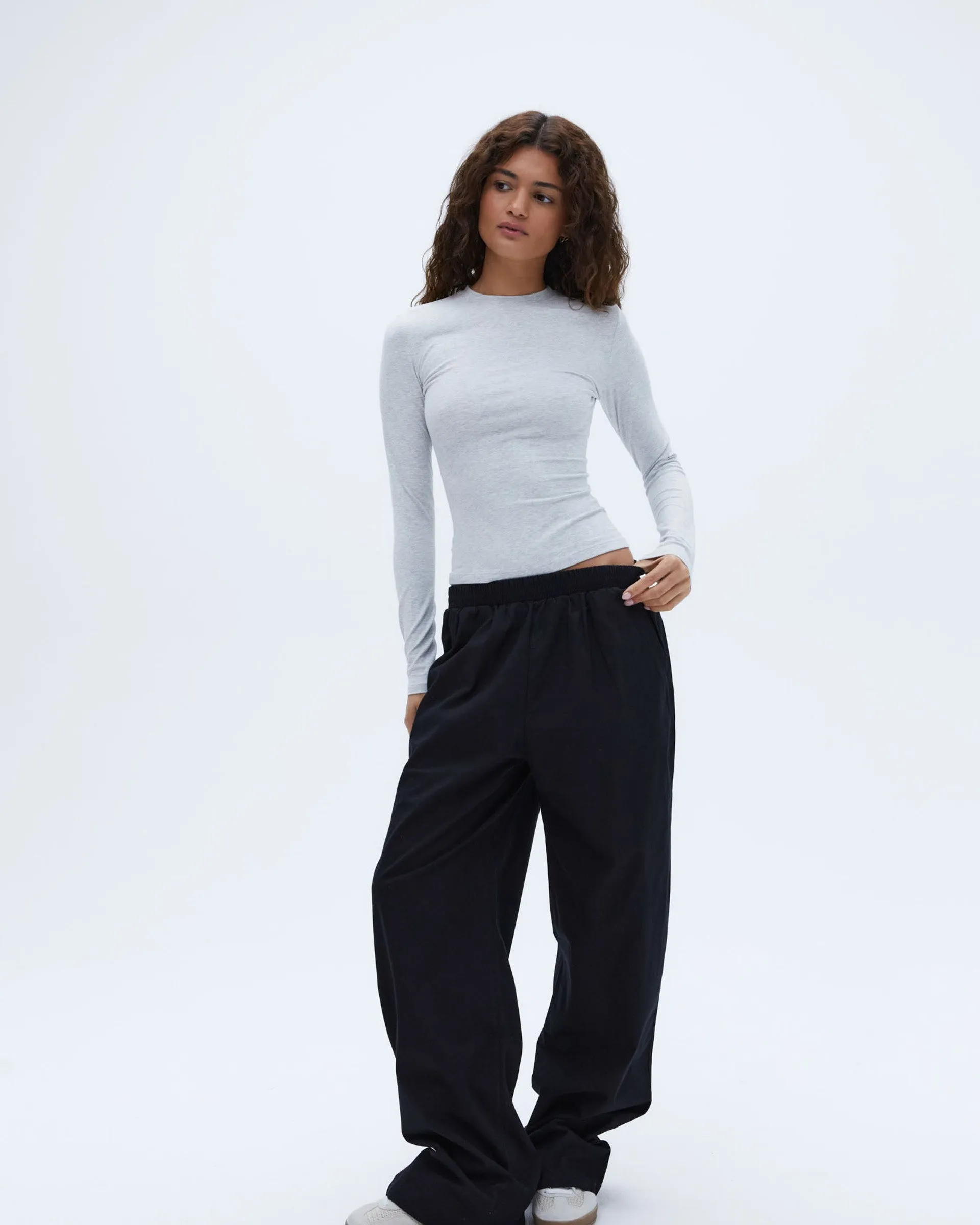 Cotton Pull on Pants - Black Outdoor Use