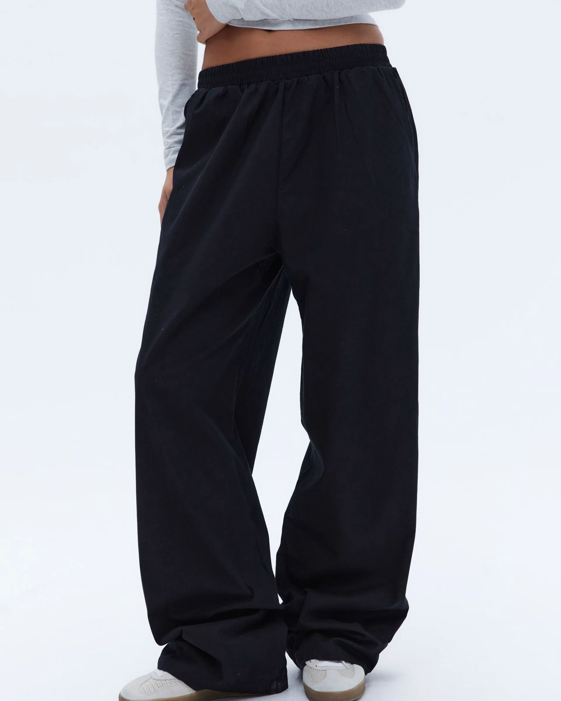 ThermalInsulation Cotton Pull on Pants - Black