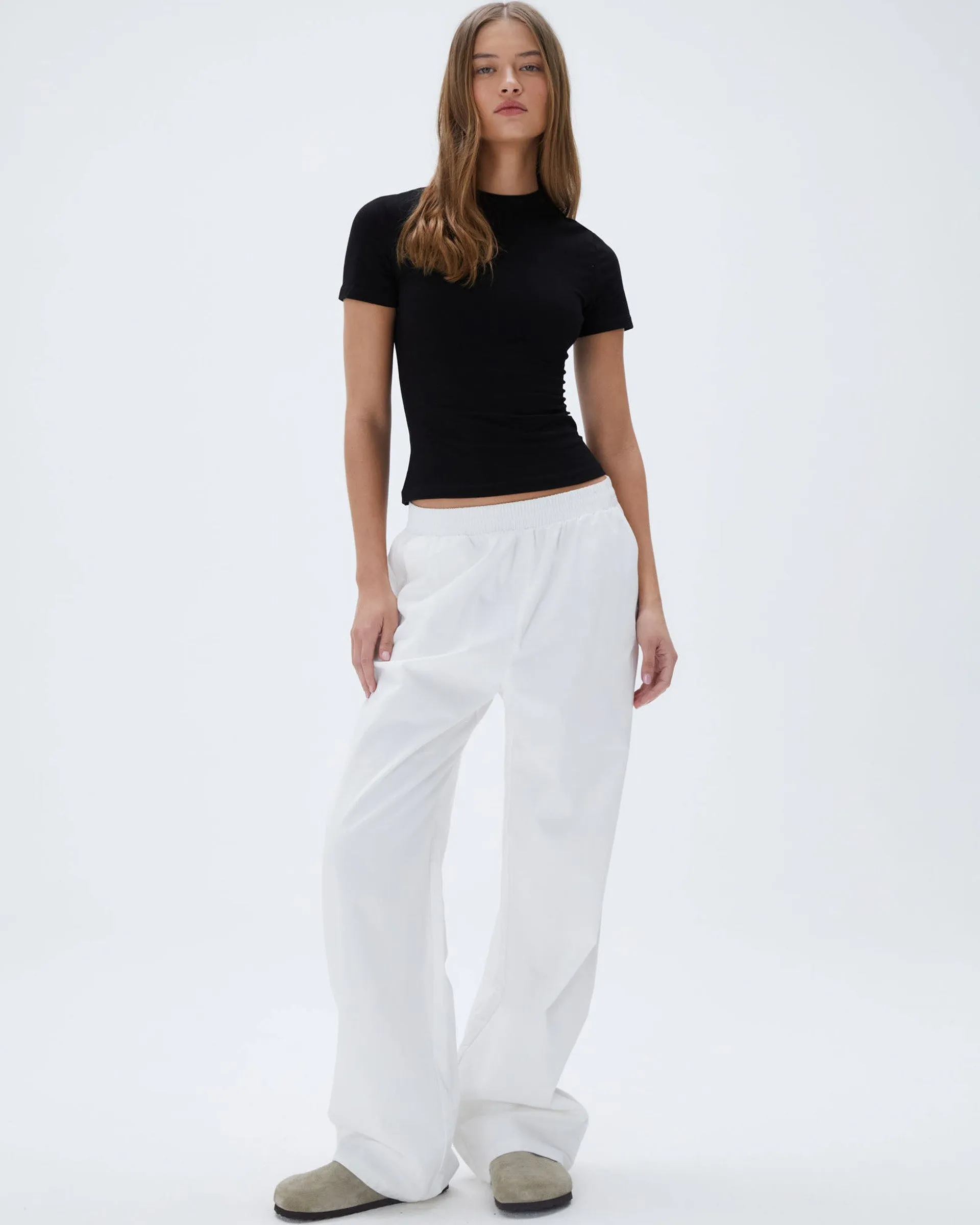 SoftTouchFinish Flexible Layer Cotton Pull on Pants - White