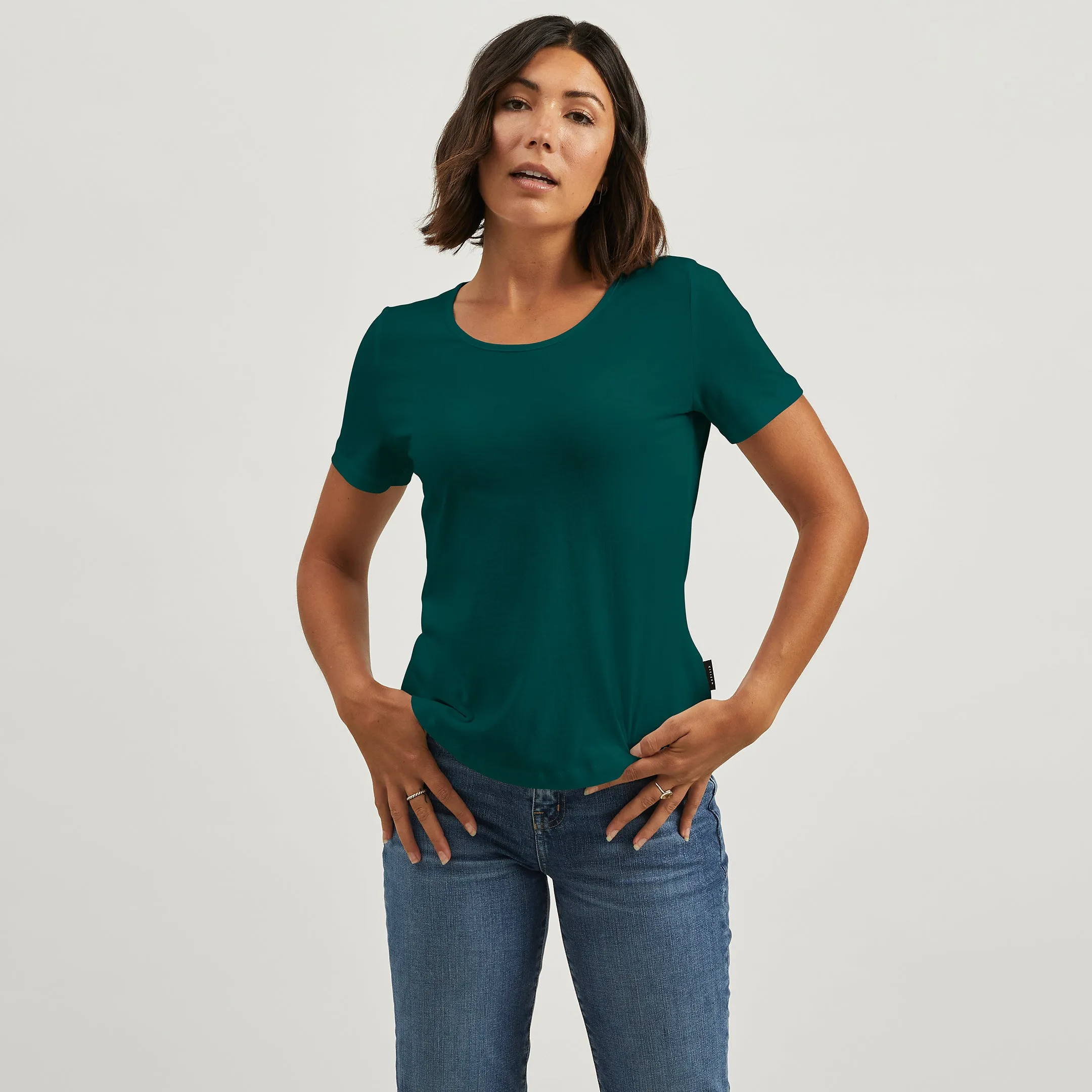 Spandex Enhanced Elasticity Chic Smart Cotton Relaxed Crew Tee