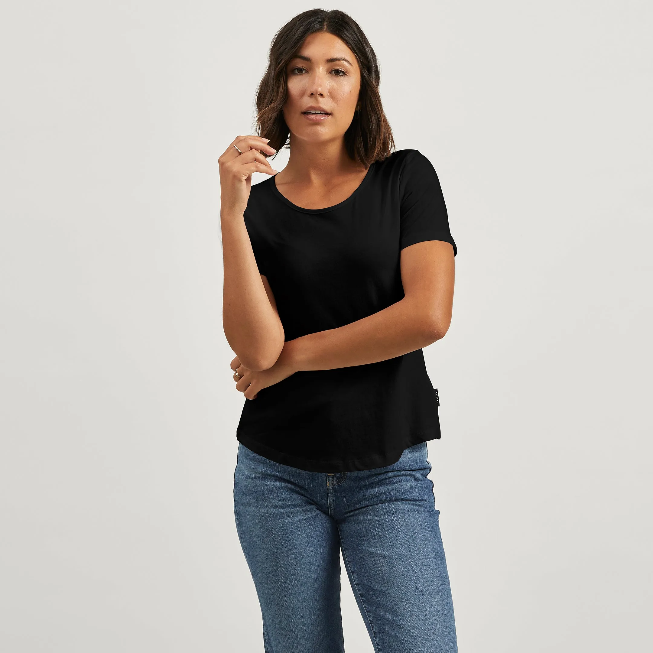 Cotton Relaxed Crew Tee Comfy Pieces Light Trend