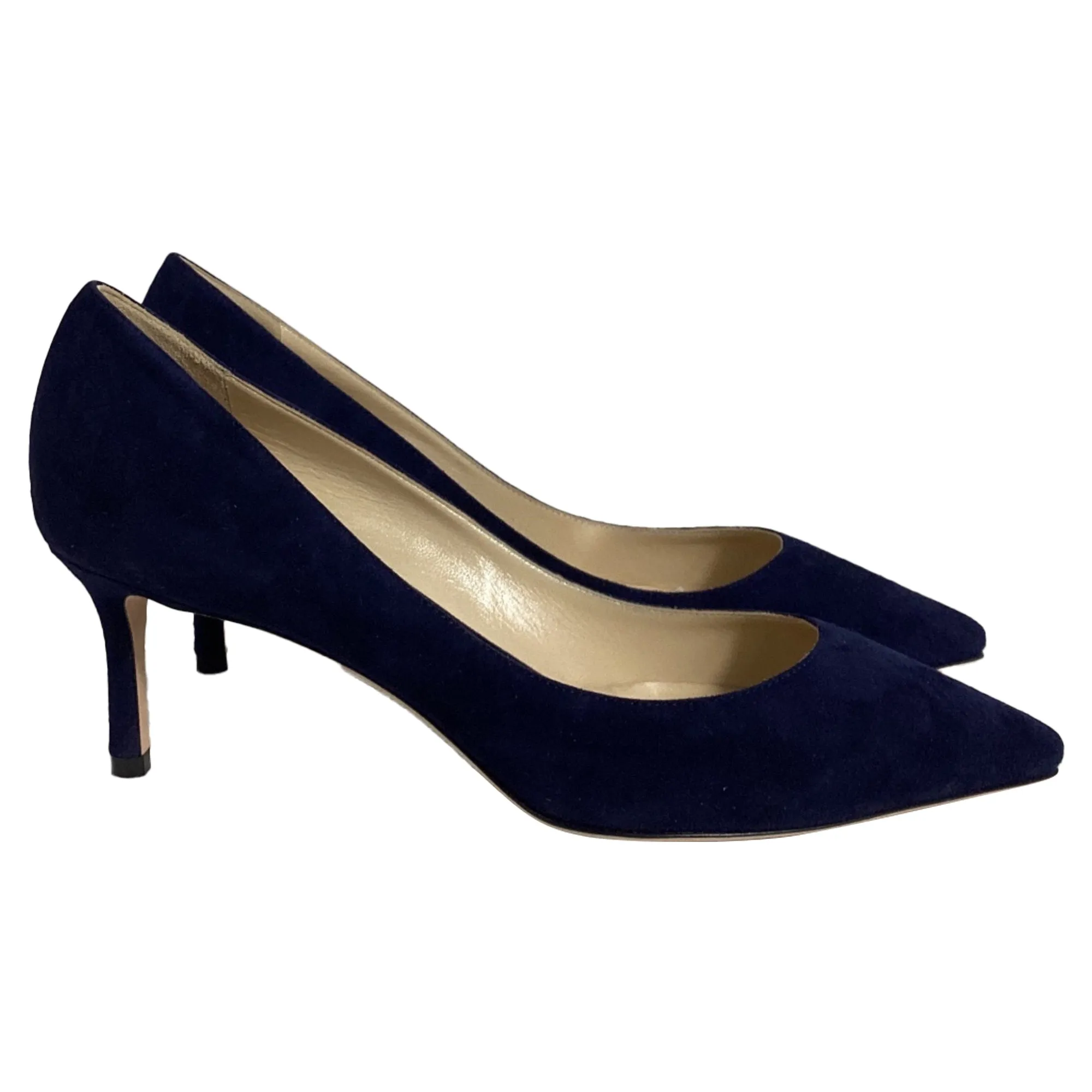Jimmy Choo Romy Pumps in Navy Blue Suede Luxe Wedding Footwear Classy High Heels