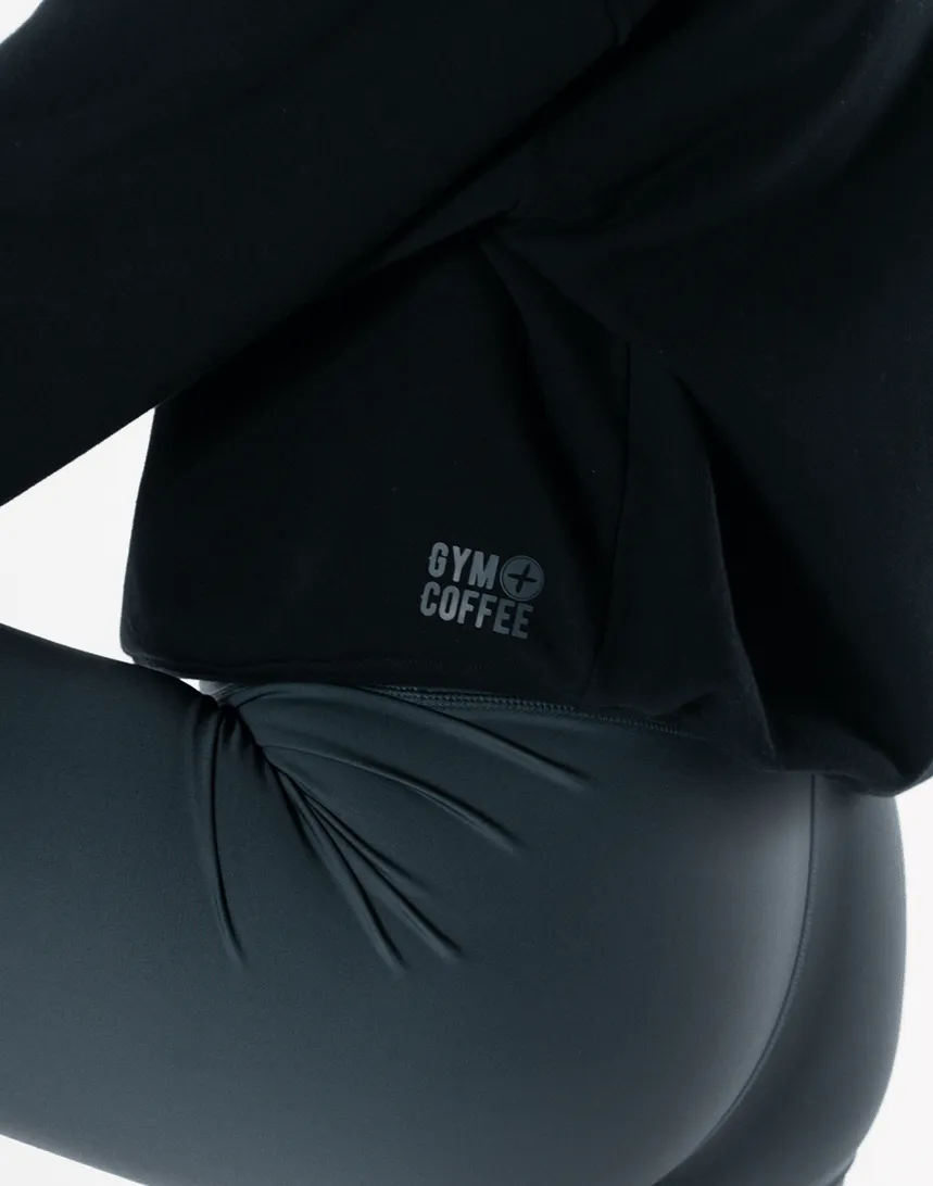 Tassel accents product custom made perfection Venice Snap Collar Sweatshirt in Black