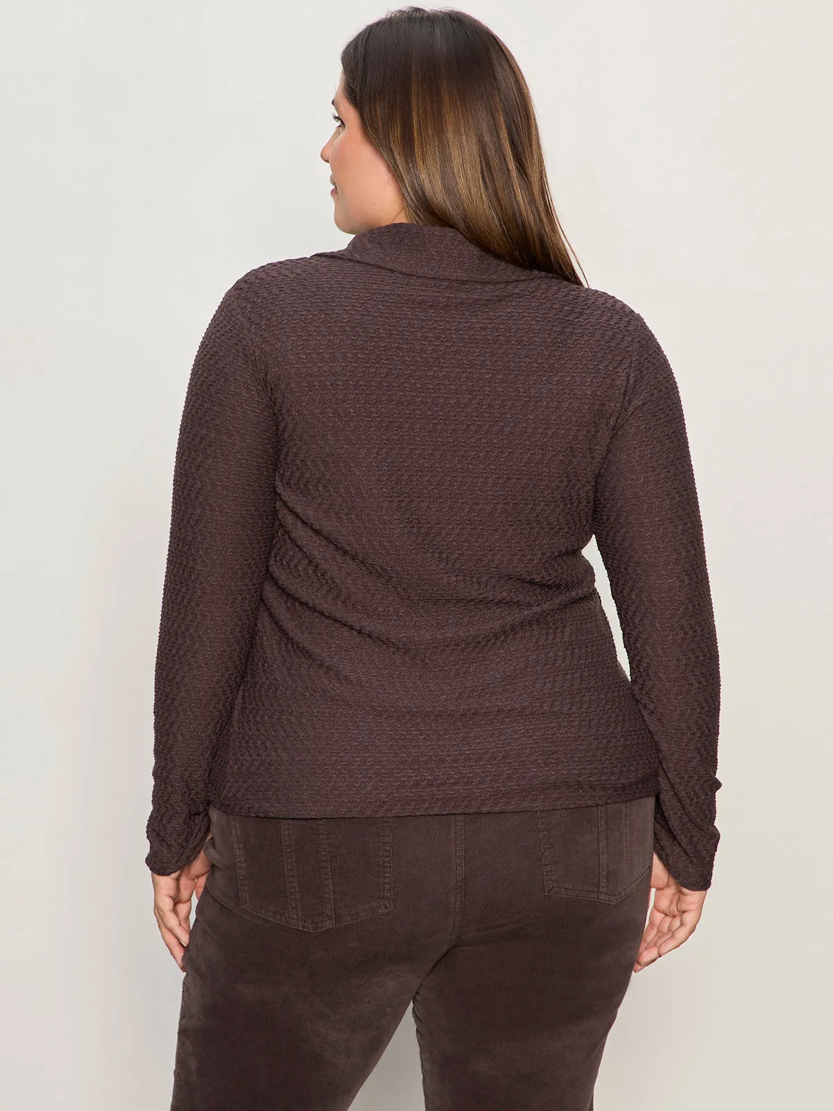 Textured Knit Dreamgirl Top Semi Sweet Extended Sizing Heat Transfer Printing