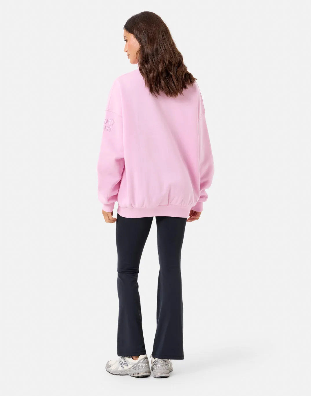 Trendy Layer Snap Collar Sierra Sweatshirt in Baby Pink