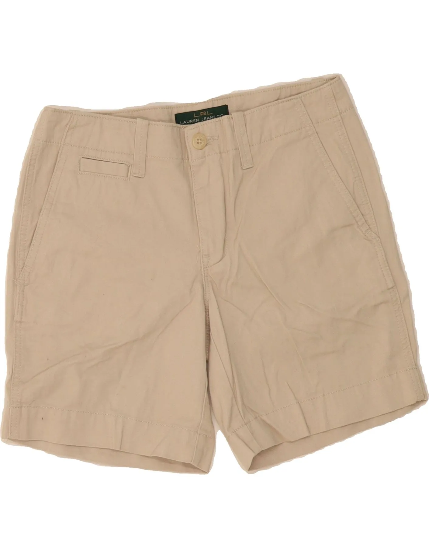 Coffee Run RALPH LAUREN Womens Chino Shorts US 2 XS W30 Beige Cotton