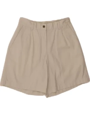 L.L.BEAN Womens Pegged Chino Shorts US 4 W26 Beige Cotton Gym Wear Smooth Zipper Design