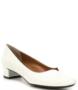 Elegant Slip-On Heels Vintage Pumps Women's Bambalina Lizard Print Pumps In White