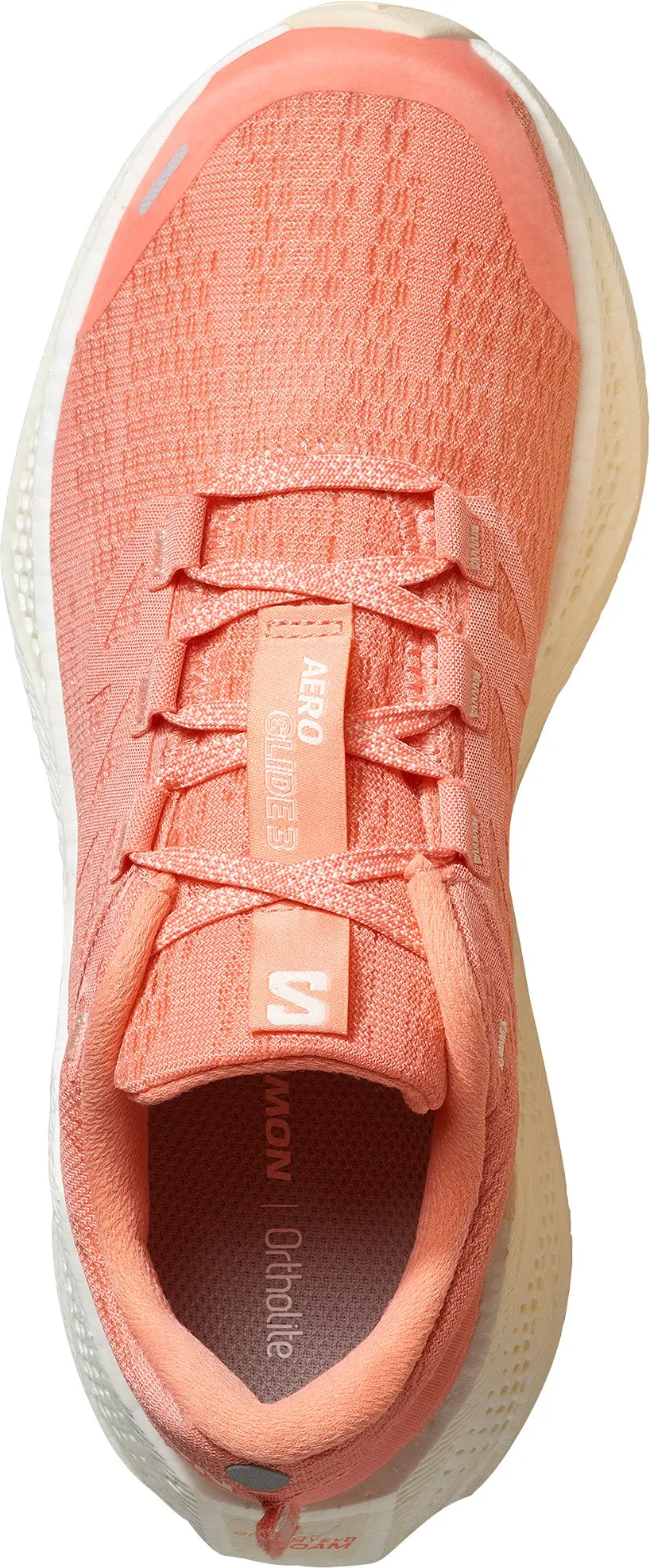 Salomon Aero Glide 3 Womens Running Shoes - Pink running in a bascule bridge area shoes