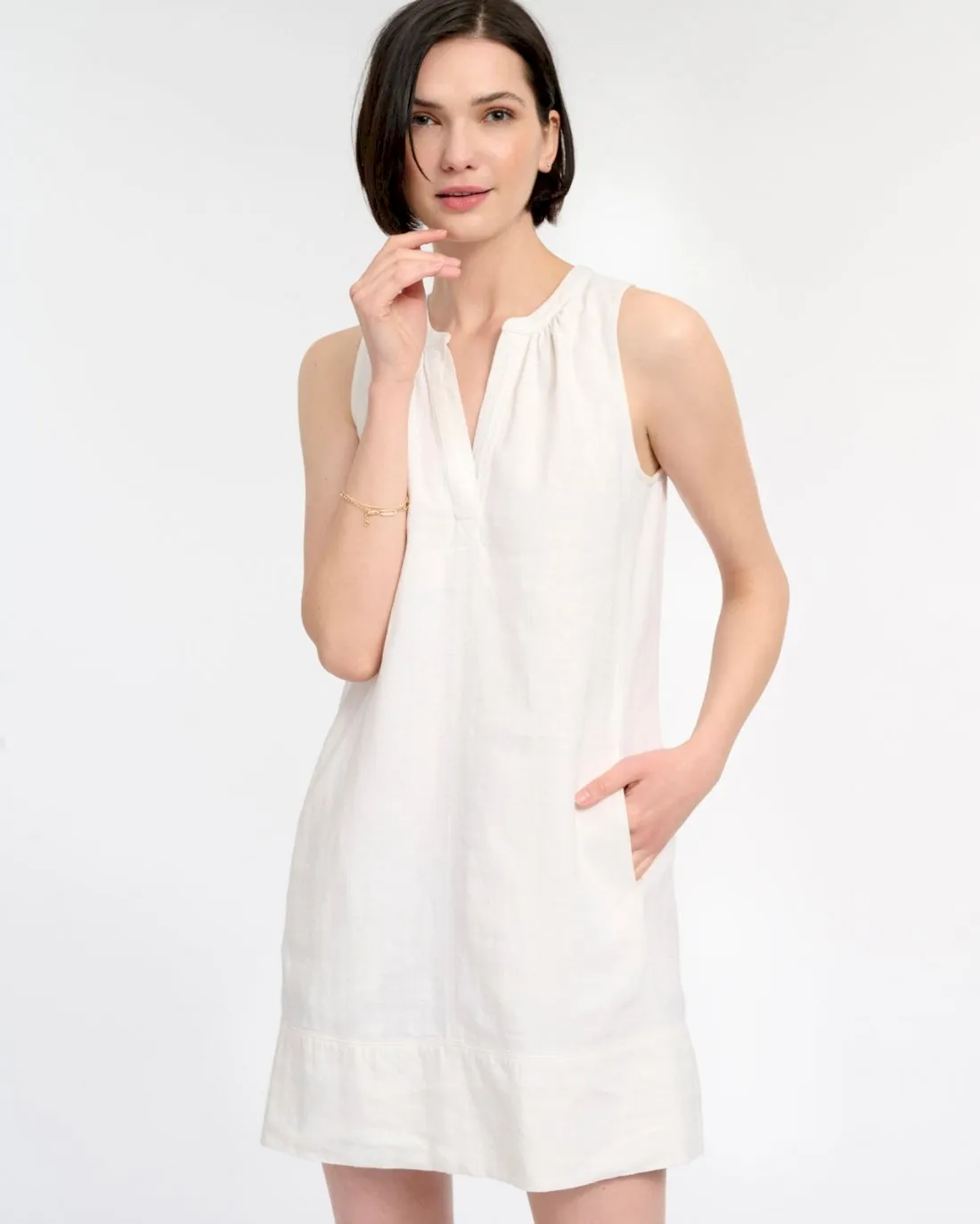 Amorosa Dress Flared-Hem Neutral Aesthetic