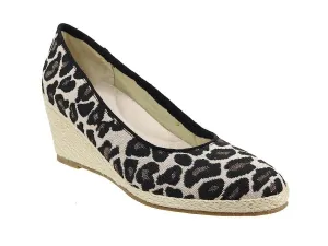 David Tate Bermuda Heel Women's US 10 Black Leopard Slip On Wedge Pump KHD657 Comfortable to wear formal dress shoes