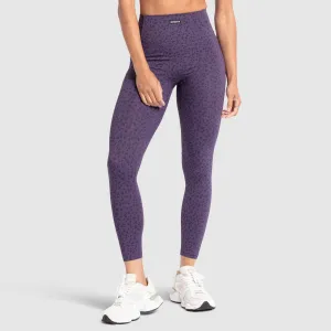 Smooth silhouette Slimming Comfort Desire Leggings - Purple Leopard