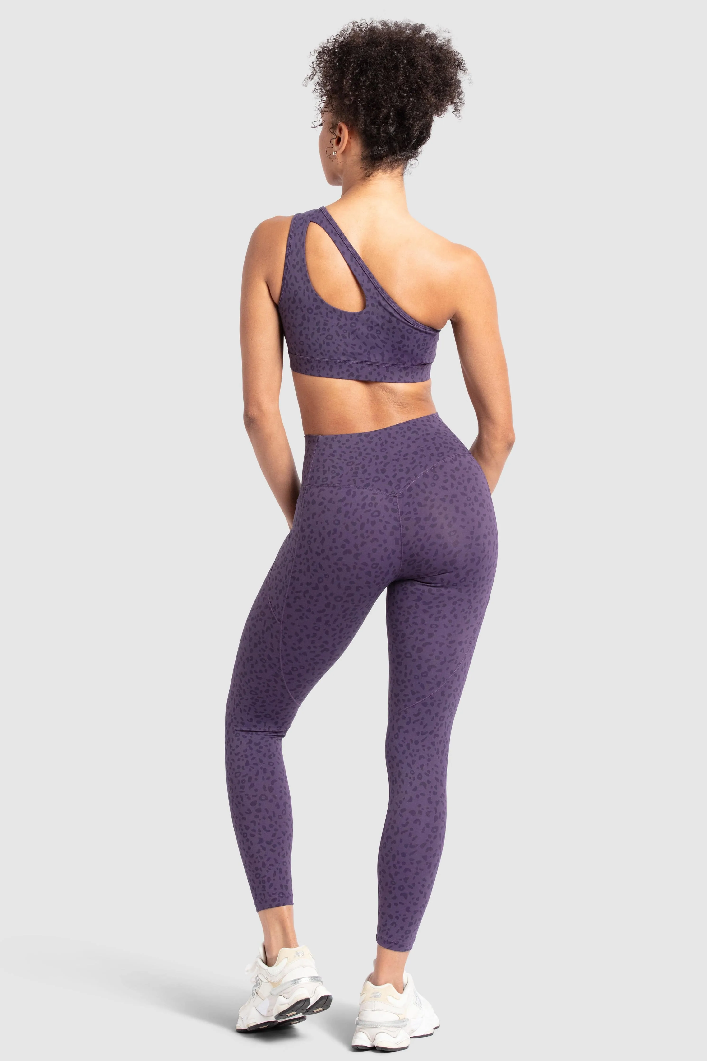 Active Lifestyle Fade Resistant Desire Leggings - Purple Leopard