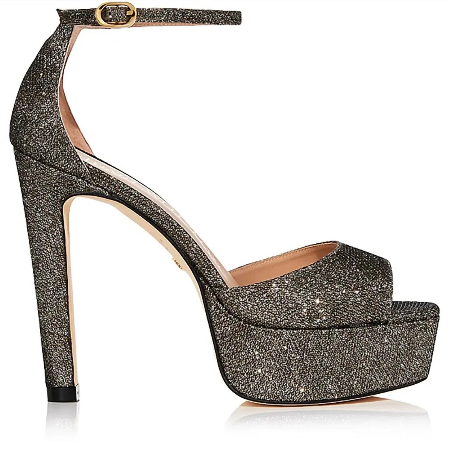 Disco Ankle Strap Platform Sandals In New Pyrite Classic Bridal Sandals Glam Heels