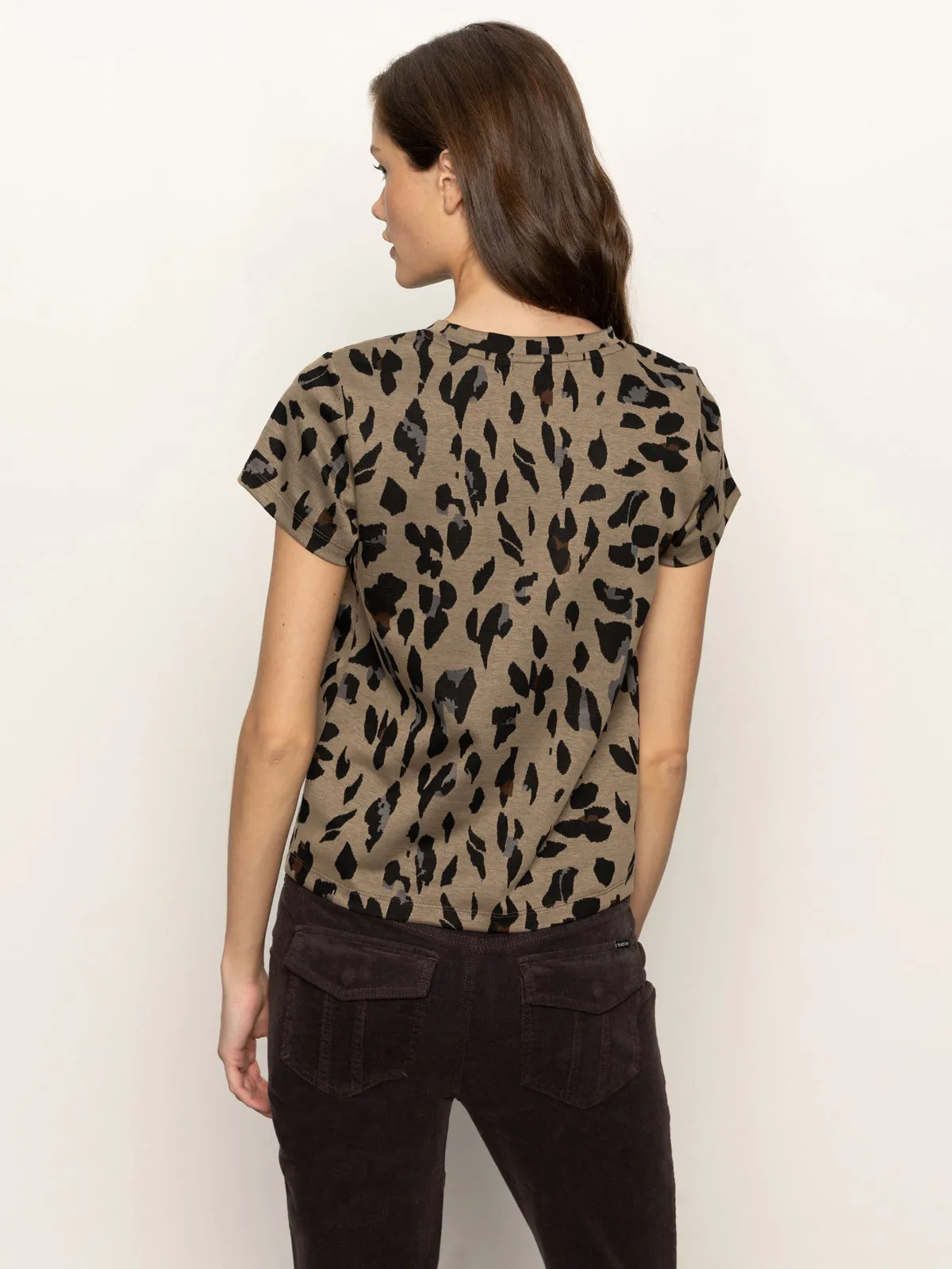 Double Knit Perfect Tee Winter Leopard Stylish Fit Sport Layer Fit