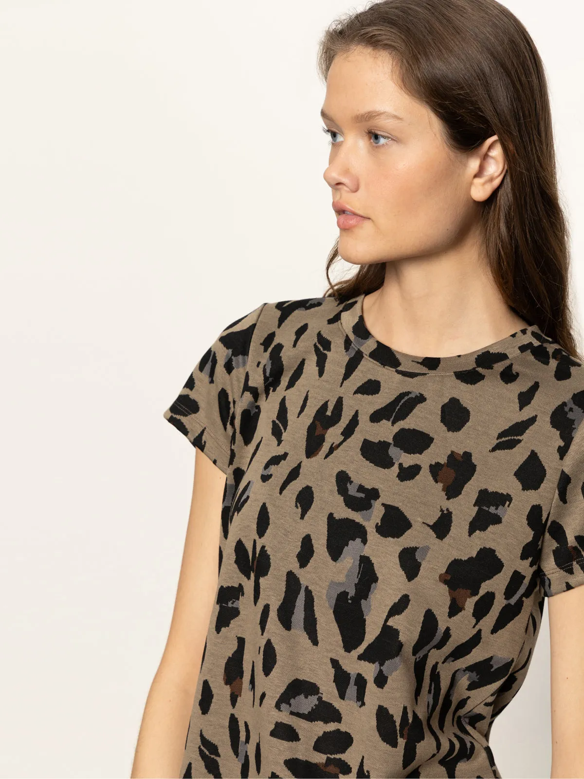 Holiday Outfit Double Knit Perfect Tee Winter Leopard
