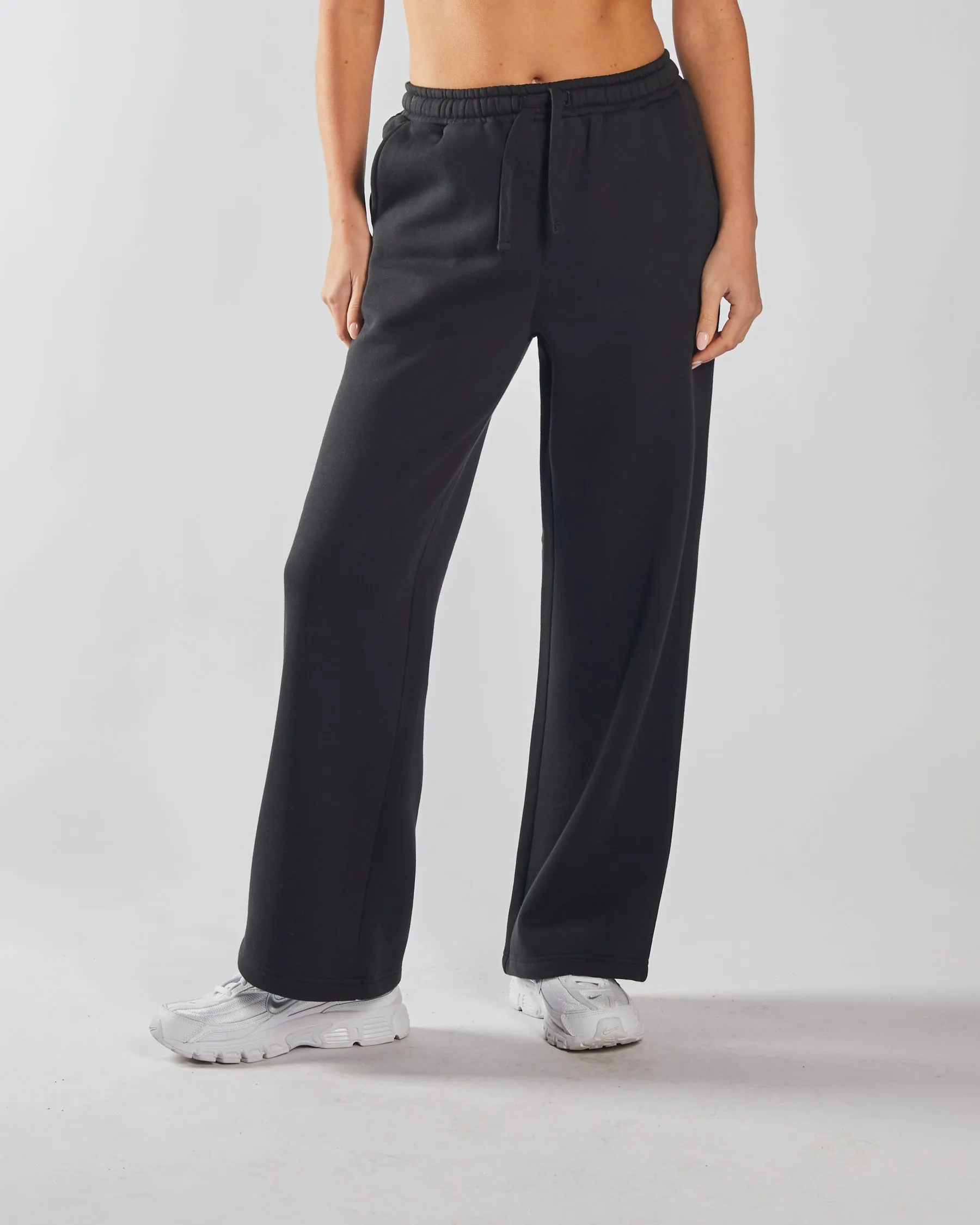 WrinkleResistantClothing Comfortable Coat Evie Wide Leg Jogger Black