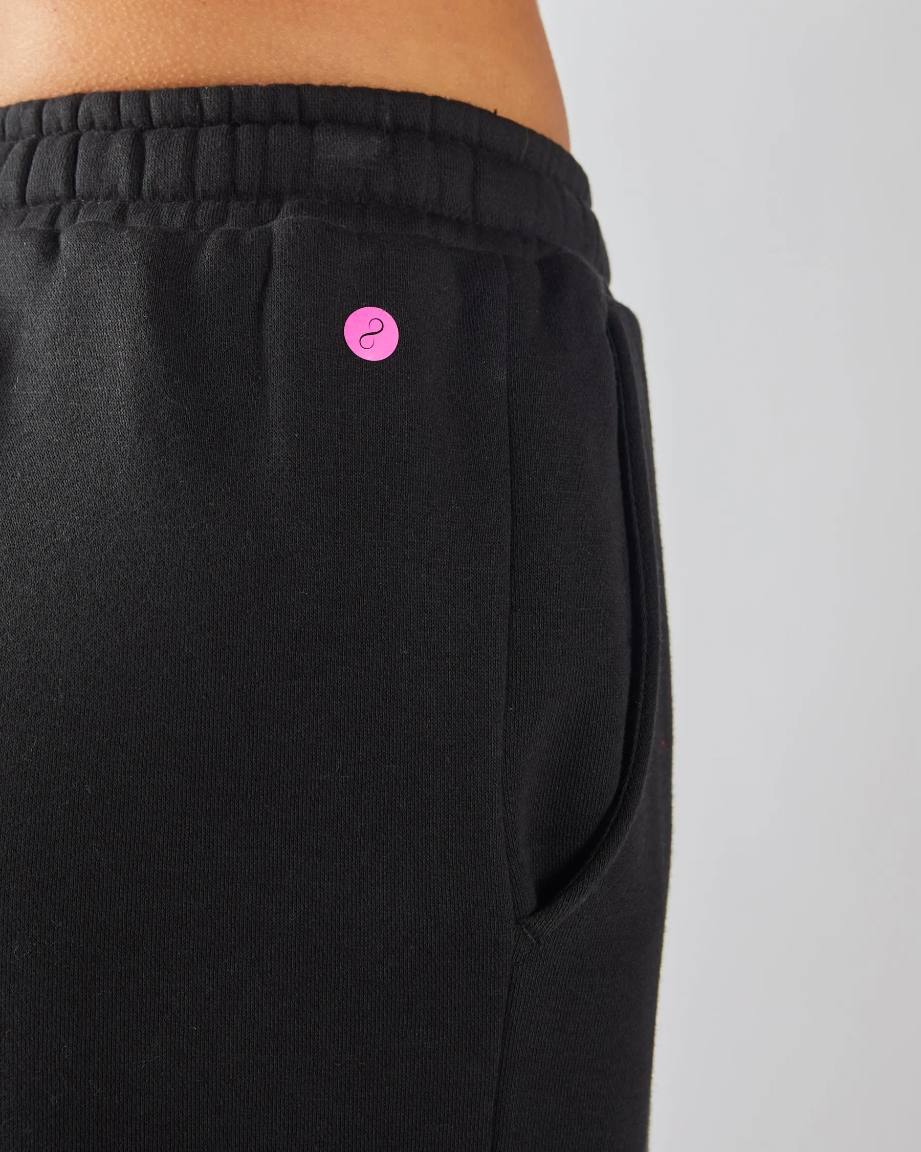 Evie Wide Leg Jogger Black Vented Panels Formal Look