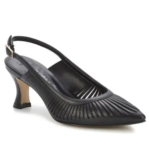 Women's Sawyer Pump In Black Leather Iconic Piece
