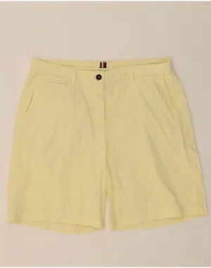 TOMMY HILFIGER Womens Chino Shorts UK 16 Large W36  Yellow Cotton No Slip Shoulder Grips Comfort First Fit