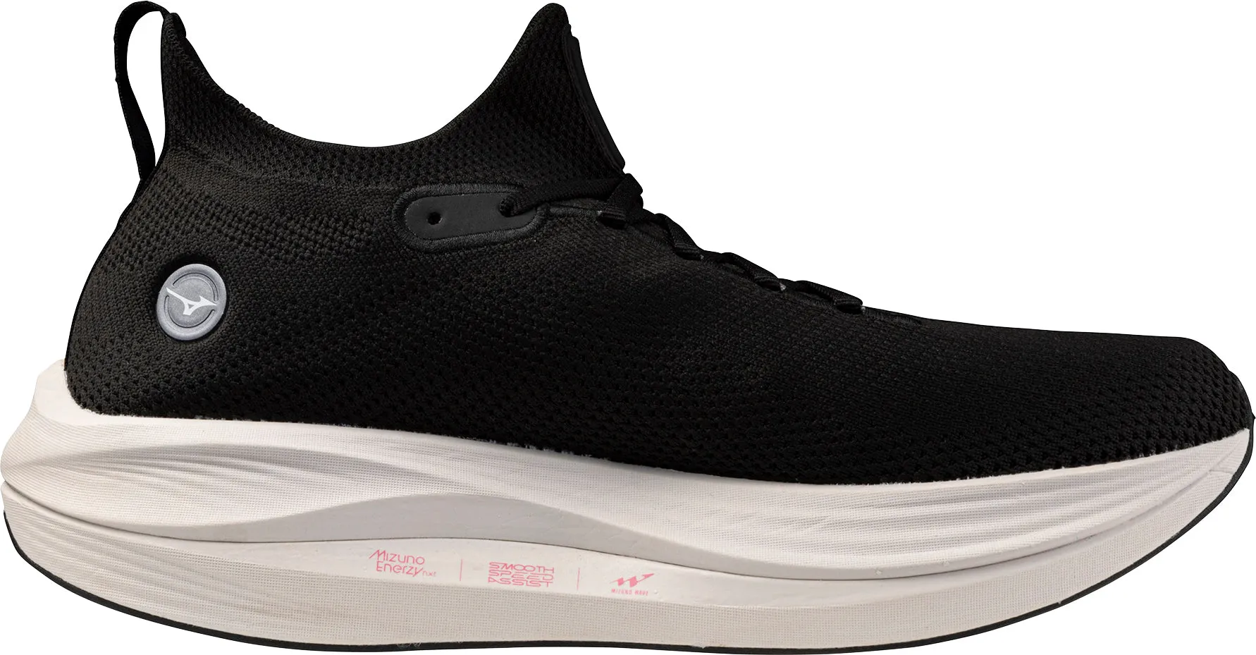 Mizuno Neo Vista Running Shoes - Black Abrasion Resistant Guardrails running in a light rail station area shoes