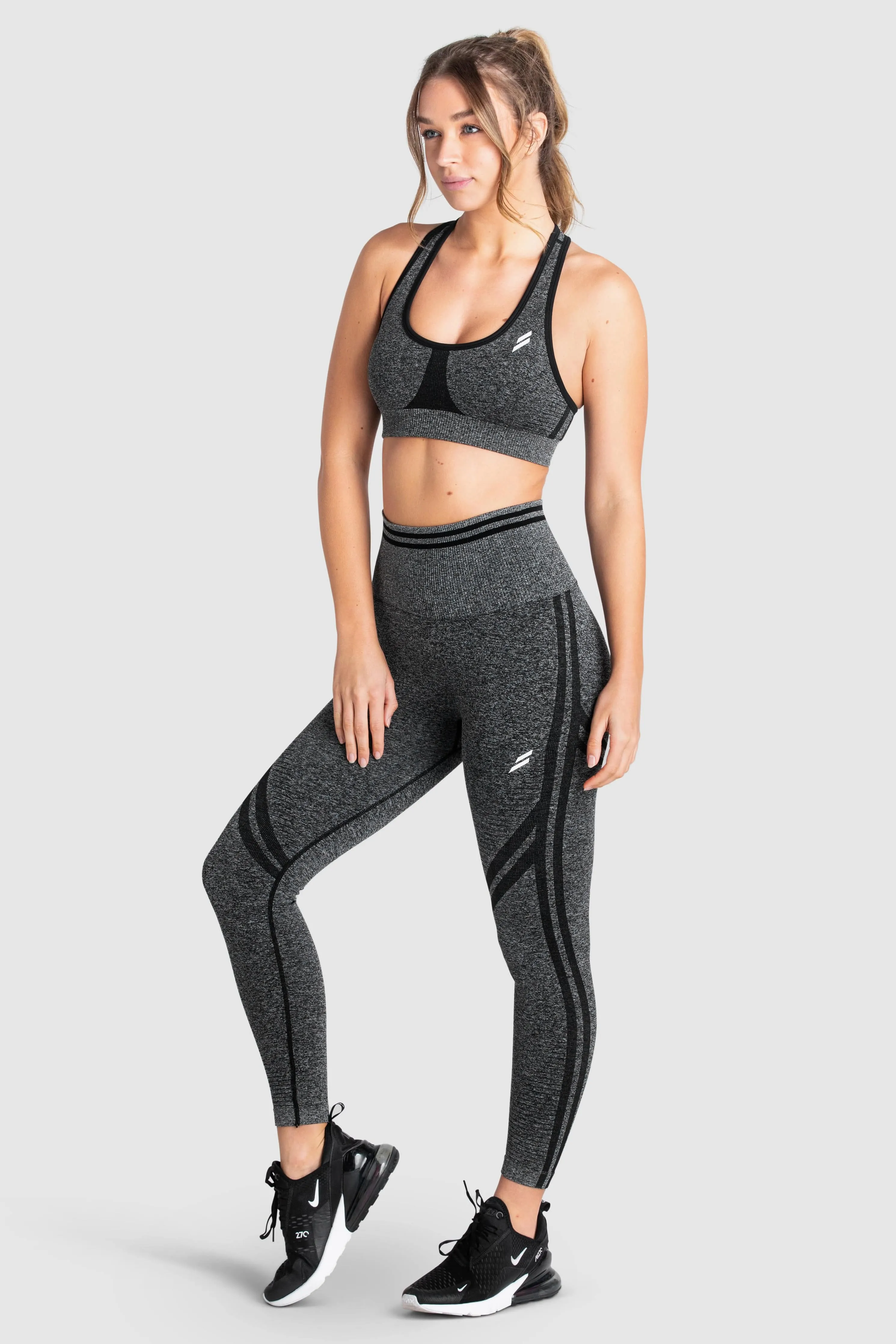 DYE Scrunch Seamless Leggings - Black Marl Versatile Look Power Fit