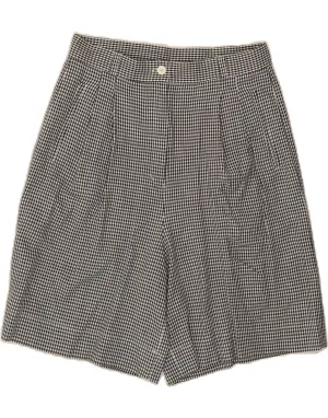 Chic Look VINTAGE Womens High Waist Chino Shorts W28 Medium Black Check