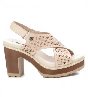Brunch Look Women's Cross Strap Heeled Sandals In Ice