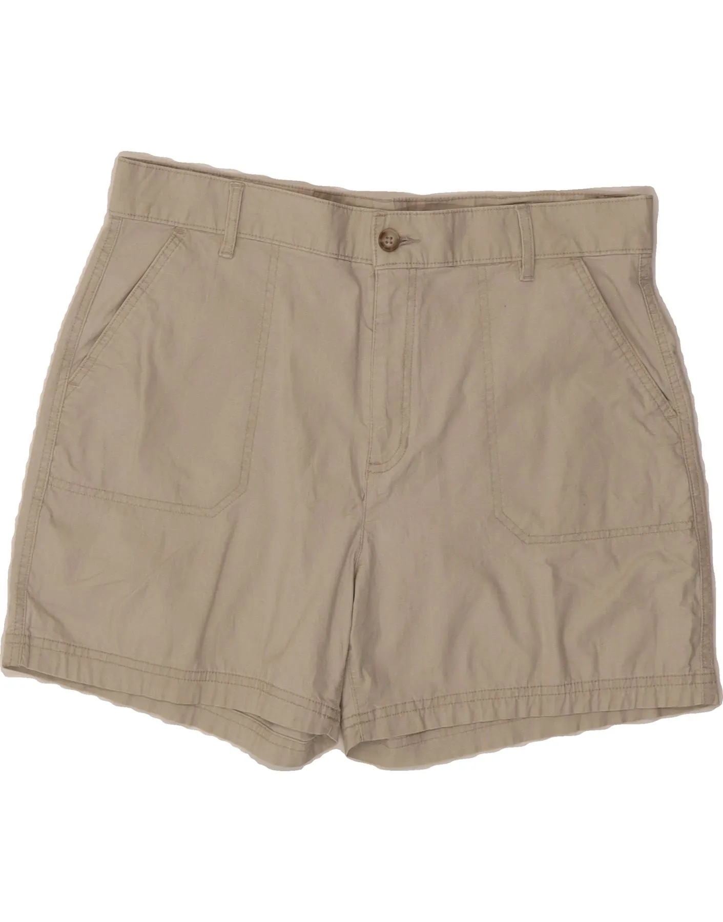 EDDIE BAUER Womens Chino Shorts US 14 XL W36  Beige Cotton Earthy Hue Multipurpose Layering Fabric