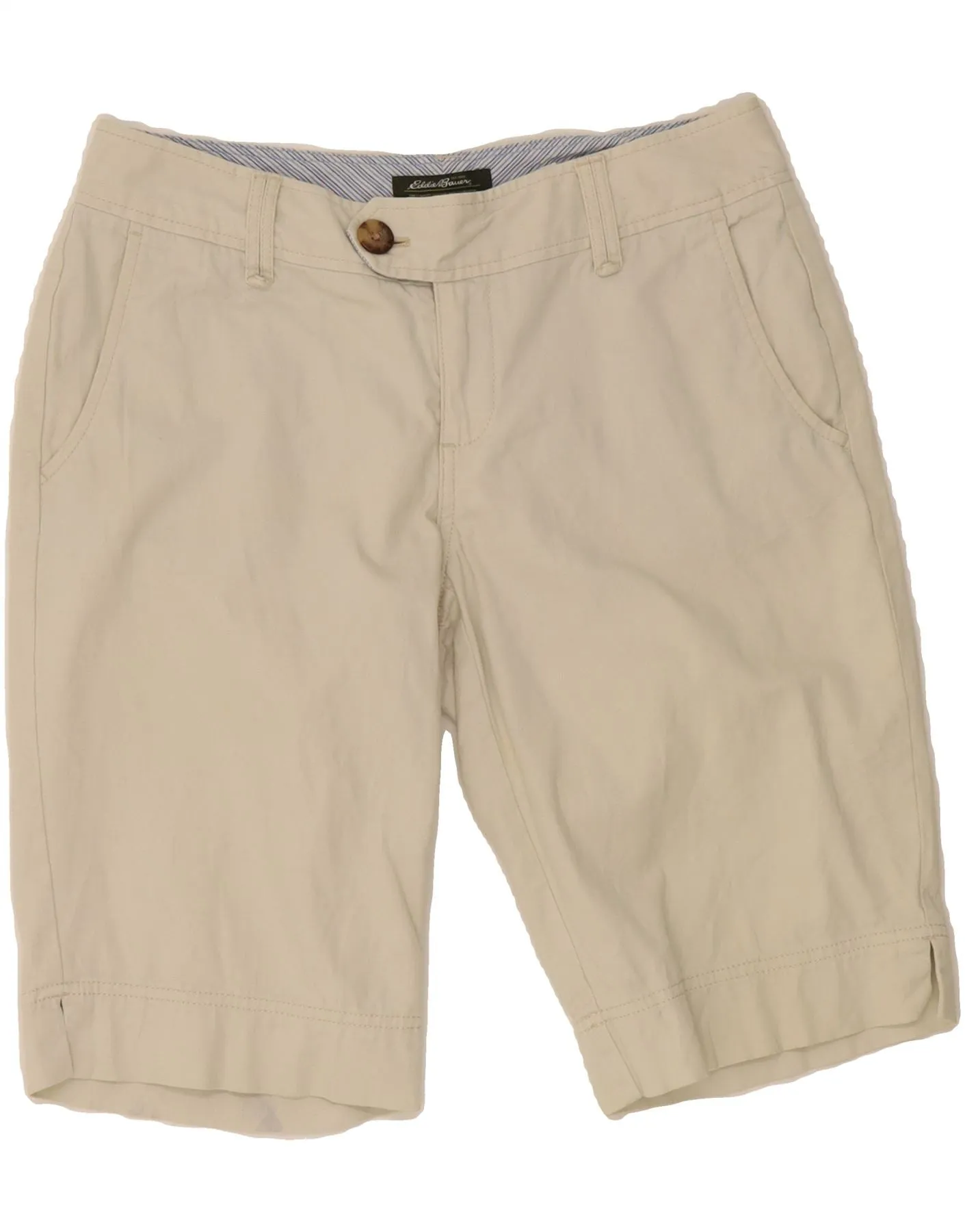 All Day Comfort Tech EDDIE BAUER Womens Chino Shorts US 4 Small W27 Beige Cotton