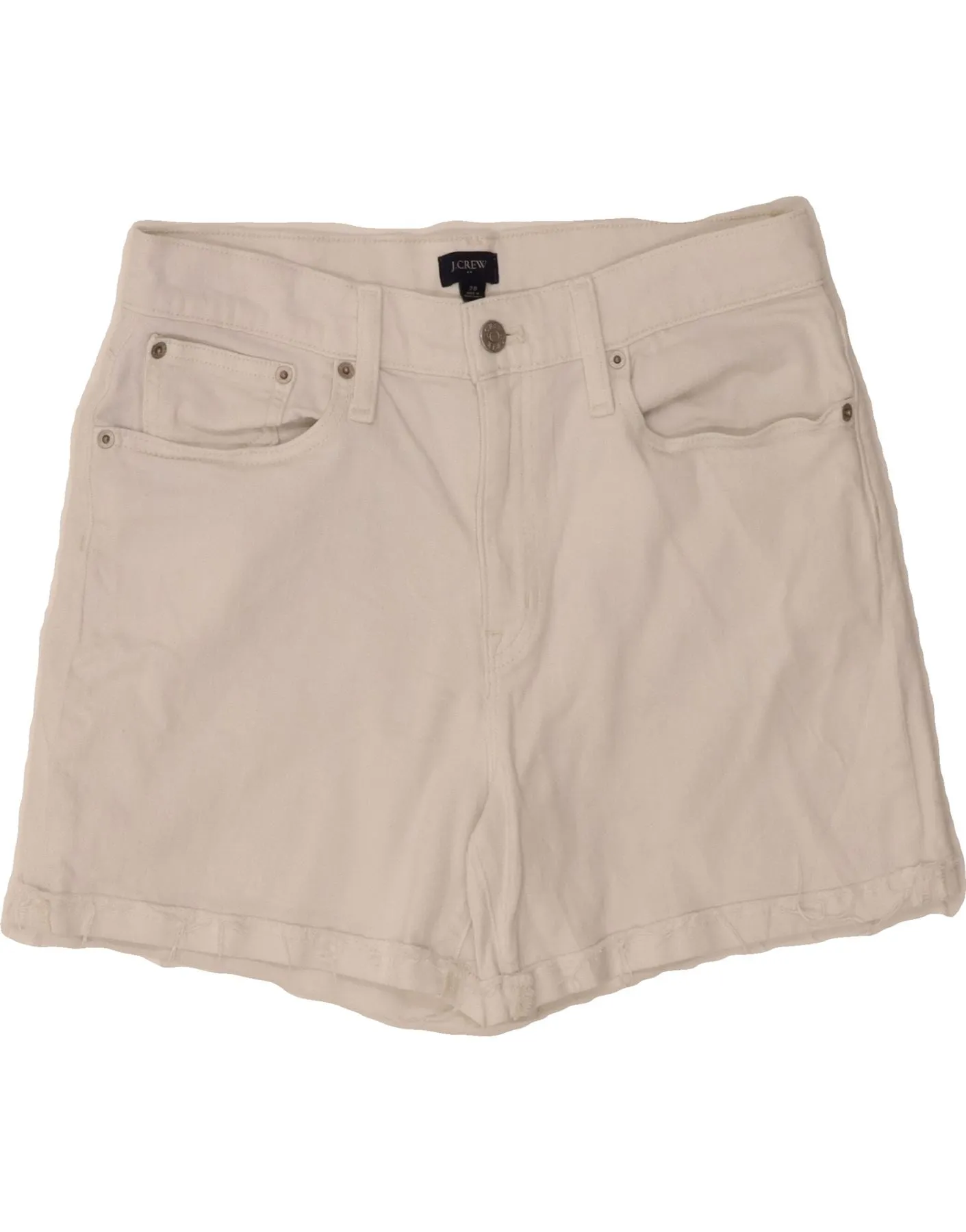Embroidered Logo Odor Resistant J. CREW Womens Denim Shorts W28 Medium White Cotton