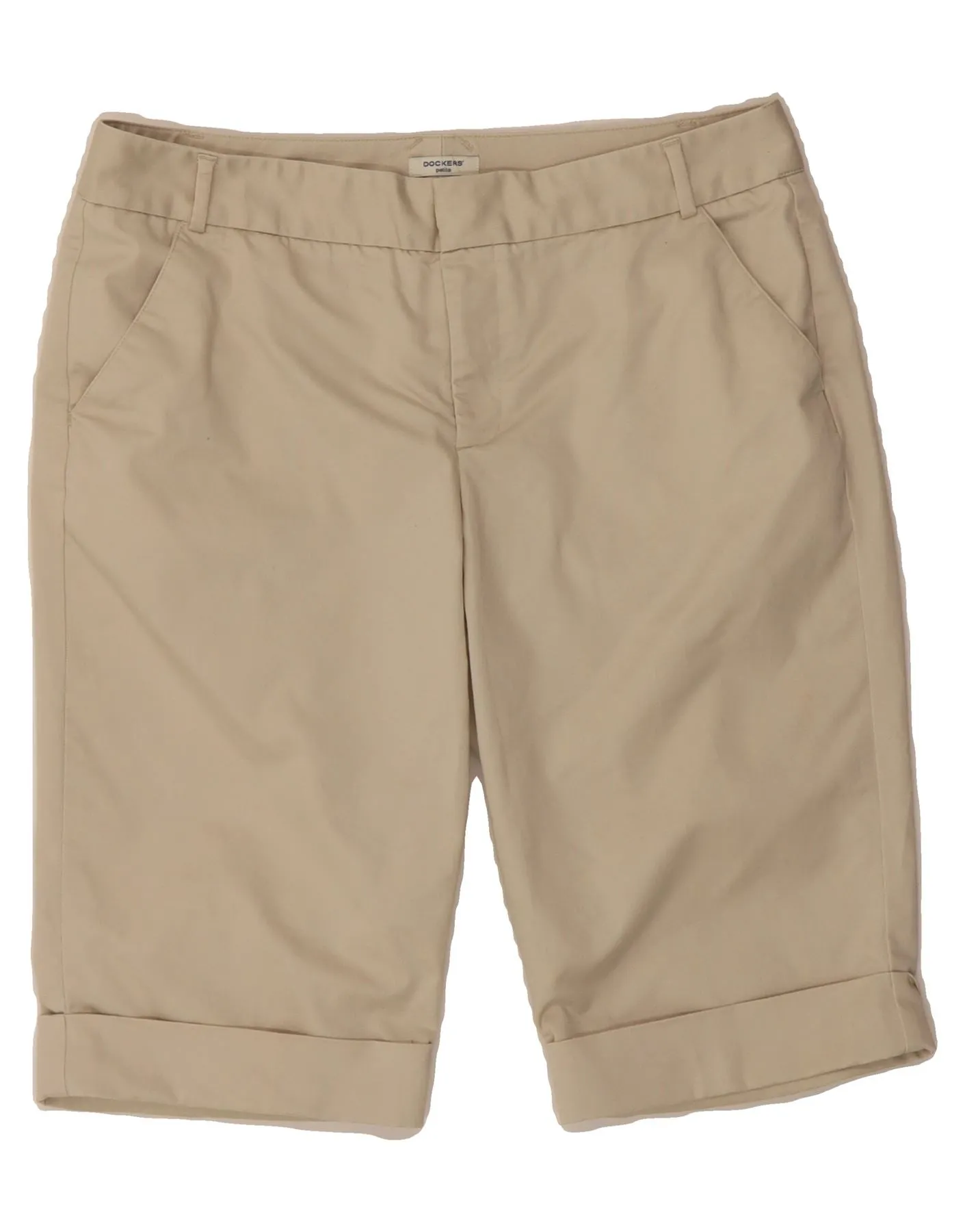 DOCKERS Womens Petite Chino Shorts US 14 XL W34 Beige Cotton Poolside Lounge