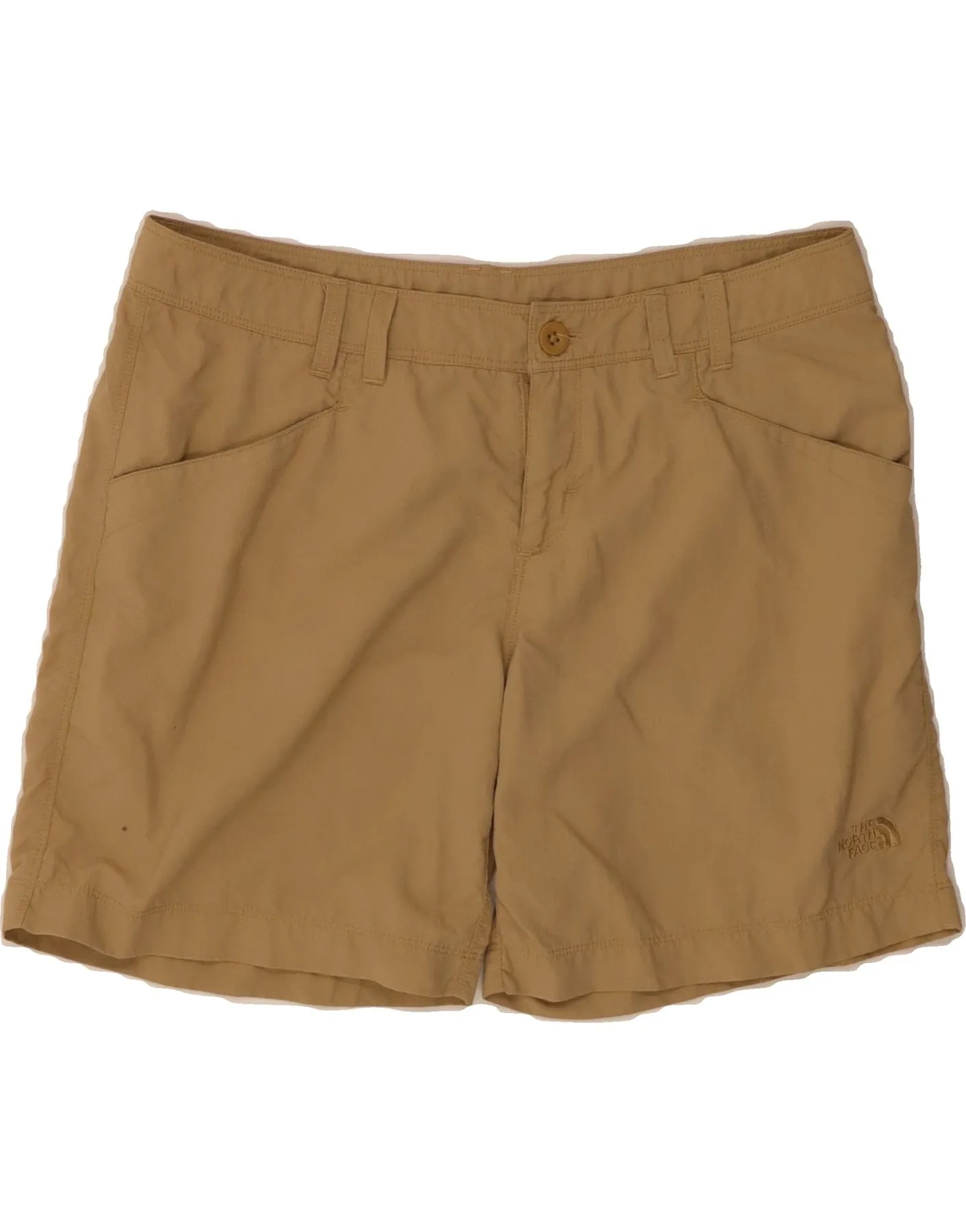 Subtle Print Loose Comfort THE NORTH FACE Womens Chino Shorts US 10 Large W32 Beige Nylon