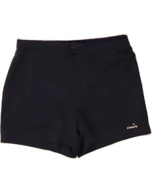 DIADORA Womens High Waist Chino Shorts IT 50 XL W30 Navy Blue Polyester Tagless Design